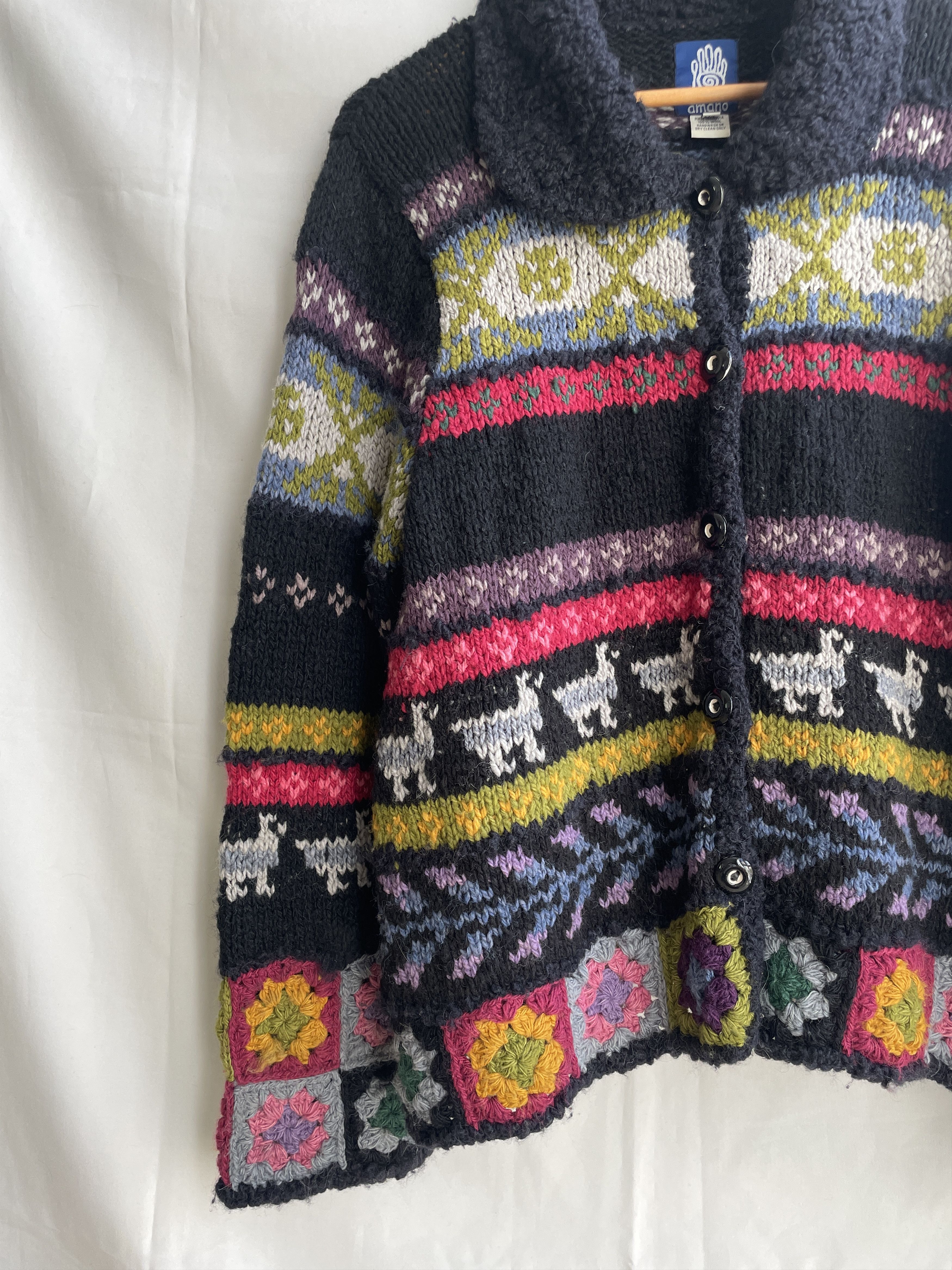 Other Amano Womens Colorful Collared Wool Button Up Cardigan Size M / US 6-8 / IT 42-44 - 5 Thumbnail