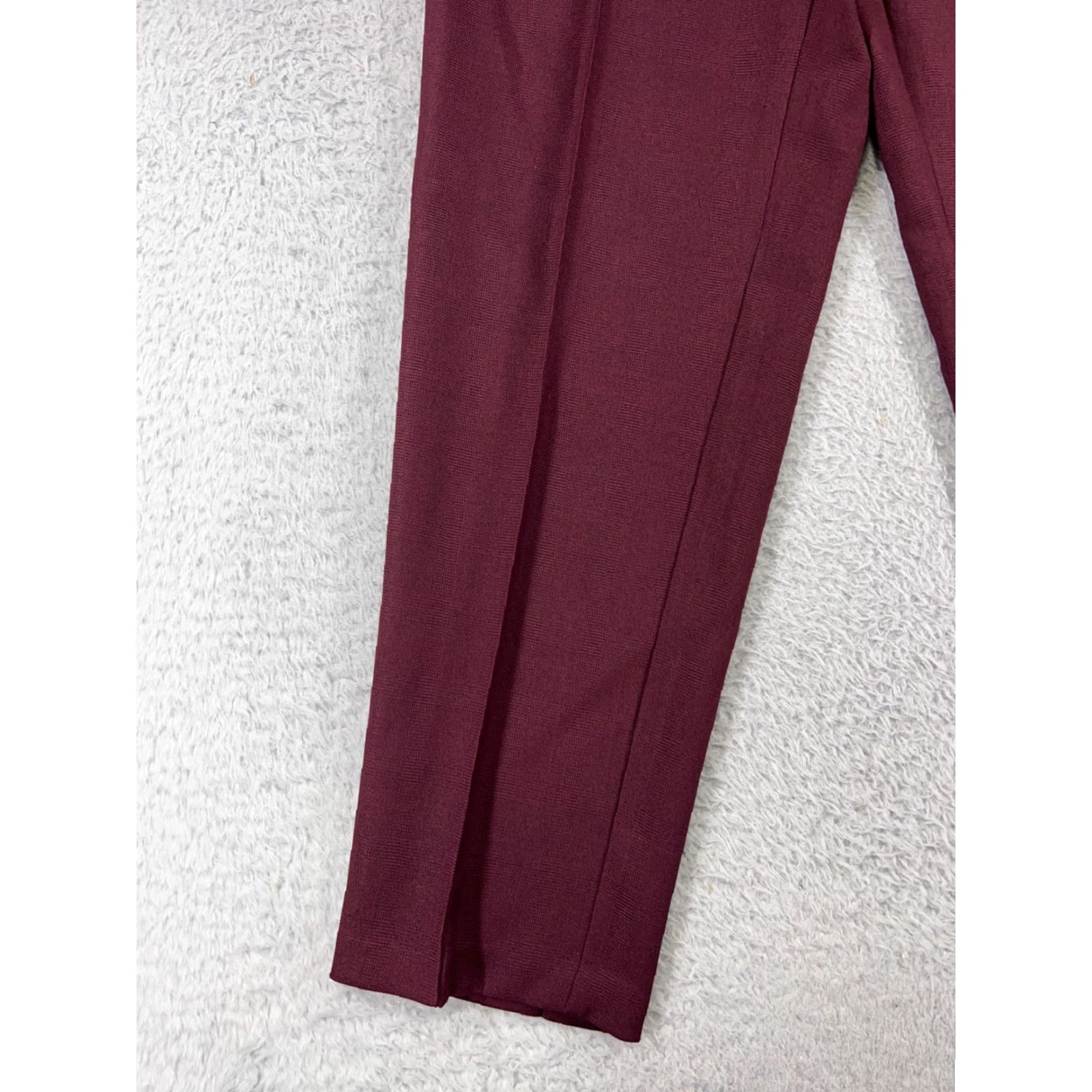 Vintage Bend Over Pants Womens 14 Red Pull On 100% Polyester Straight Leg 34x29 Pleated Size 36" / US 14 / IT 50 - 5 Thumbnail