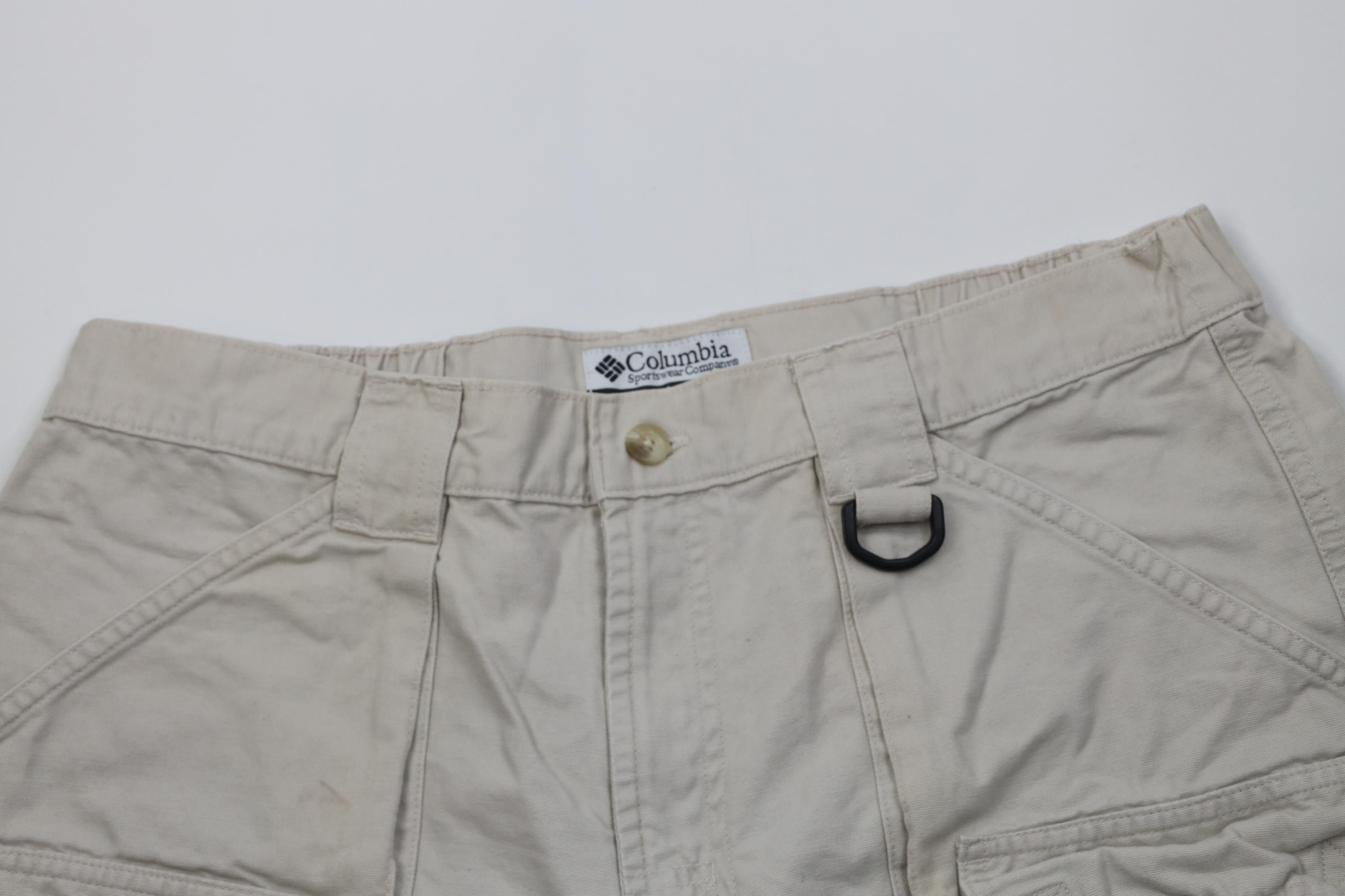 Columbia Vintage 90s Y2K Columbia Above Knee Cargo Shorts Stone Size 33" - 2 Thumbnail