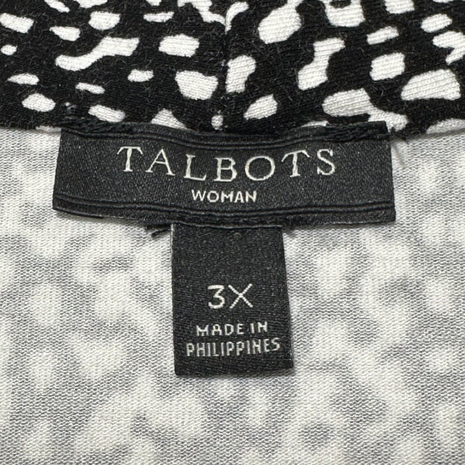 Other Talbots 3X V-Neck Lightweight Snakeskin Pattert Black/White Size 3XL / US 20-22 - 3 Thumbnail
