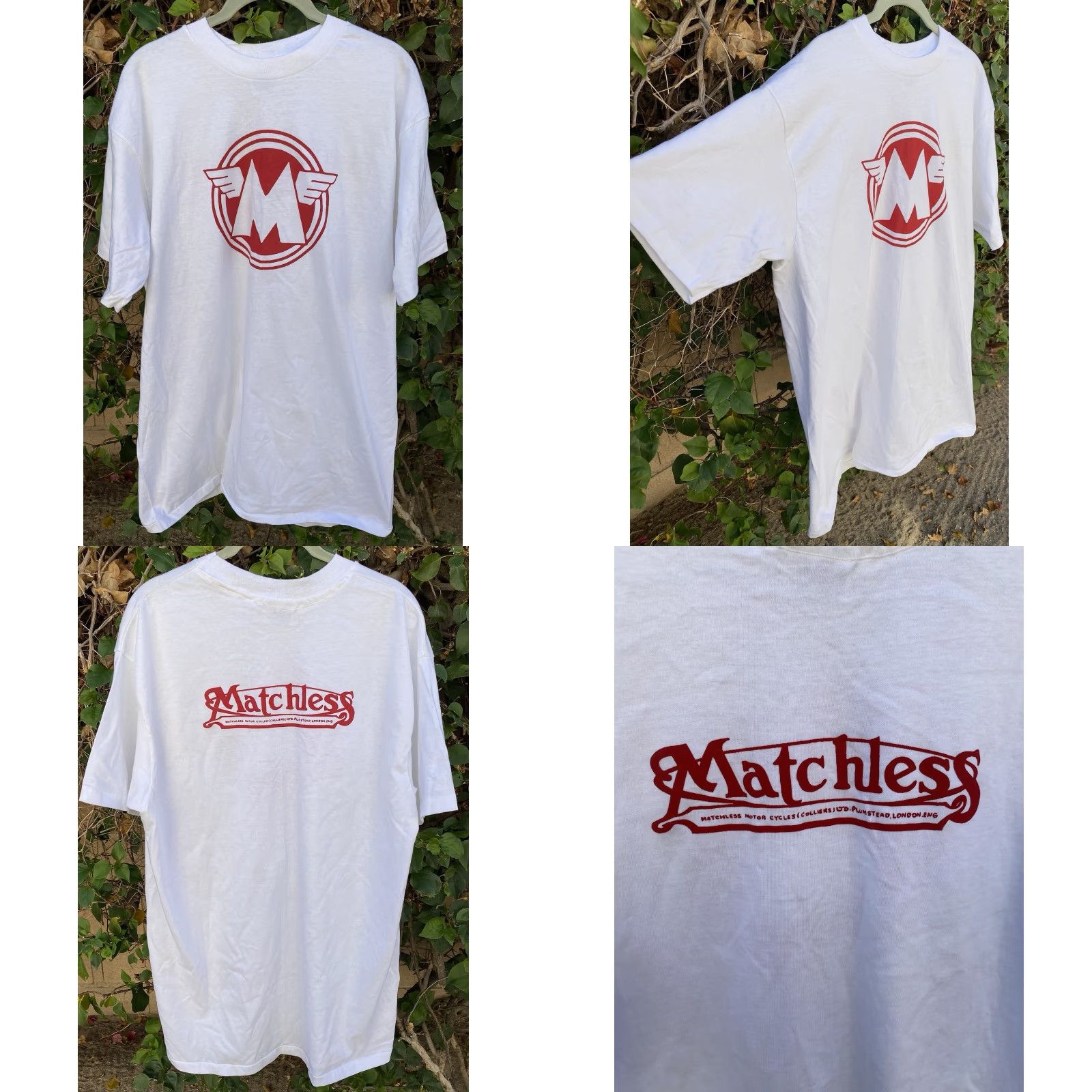 Hanes VINTAGE Hanes Beefy-T T Shirt Motorcycle Single Stitch XL White Mens Size US XL / EU 56 / 4 - 8 Thumbnail