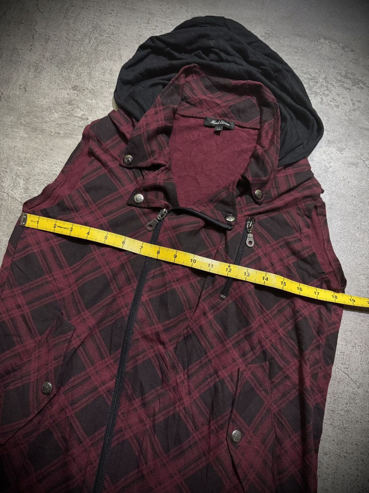 Japanese Brand Y2K MIND GAMES ASYMMETRIC IFSIXWASNINE VEST HOODED Size US L / EU 52-54 / 3 - 8 Thumbnail