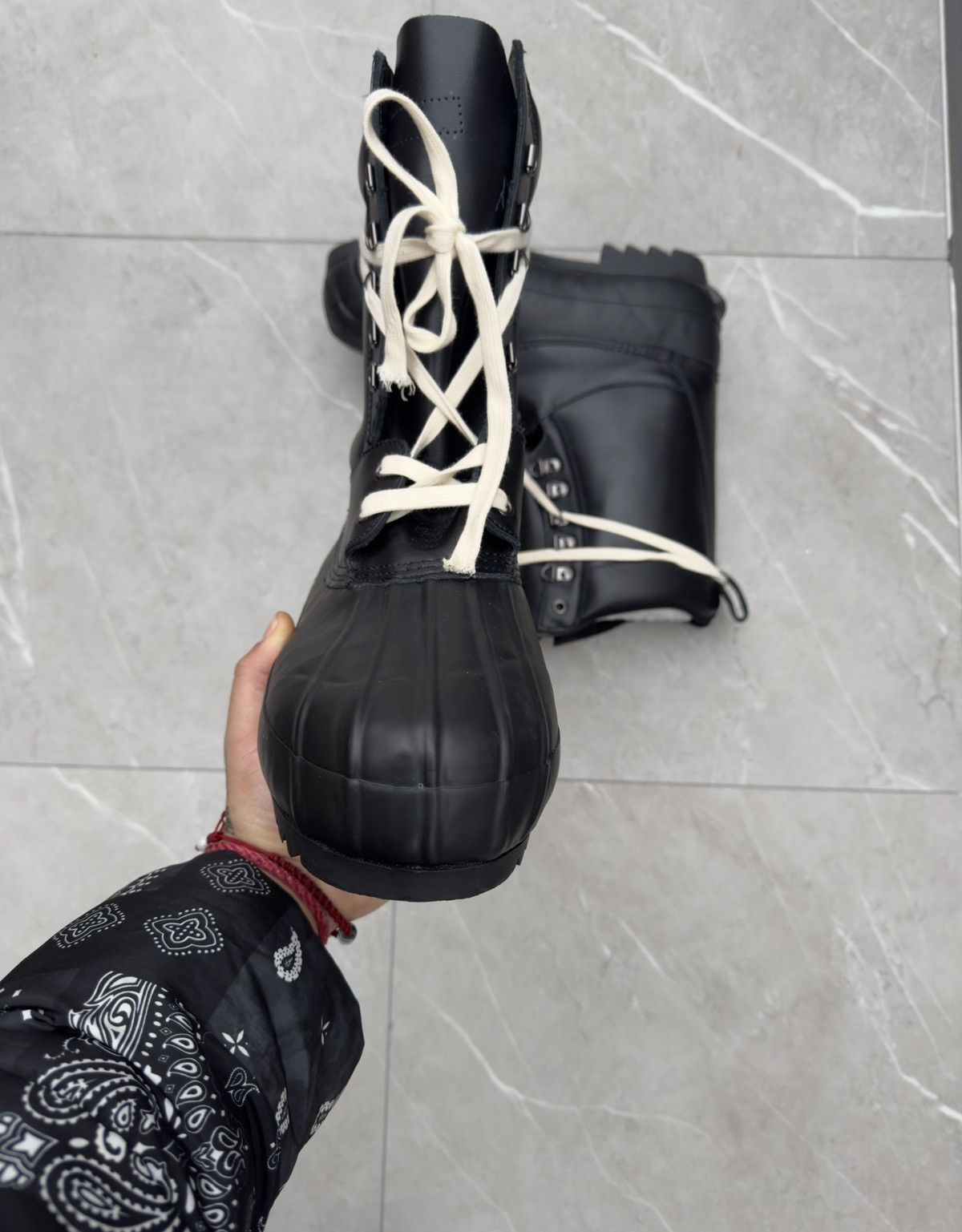Black Vintage Military Combat Boots