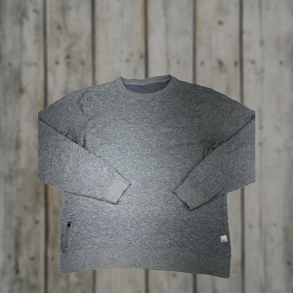 Vuori Vuori Jeffreys Pullover Sweatshirt Mens Large Gray Crew Neck Long Sleeve Pocket Size US L / EU 52-54 / 3 - 1 Thumbnail