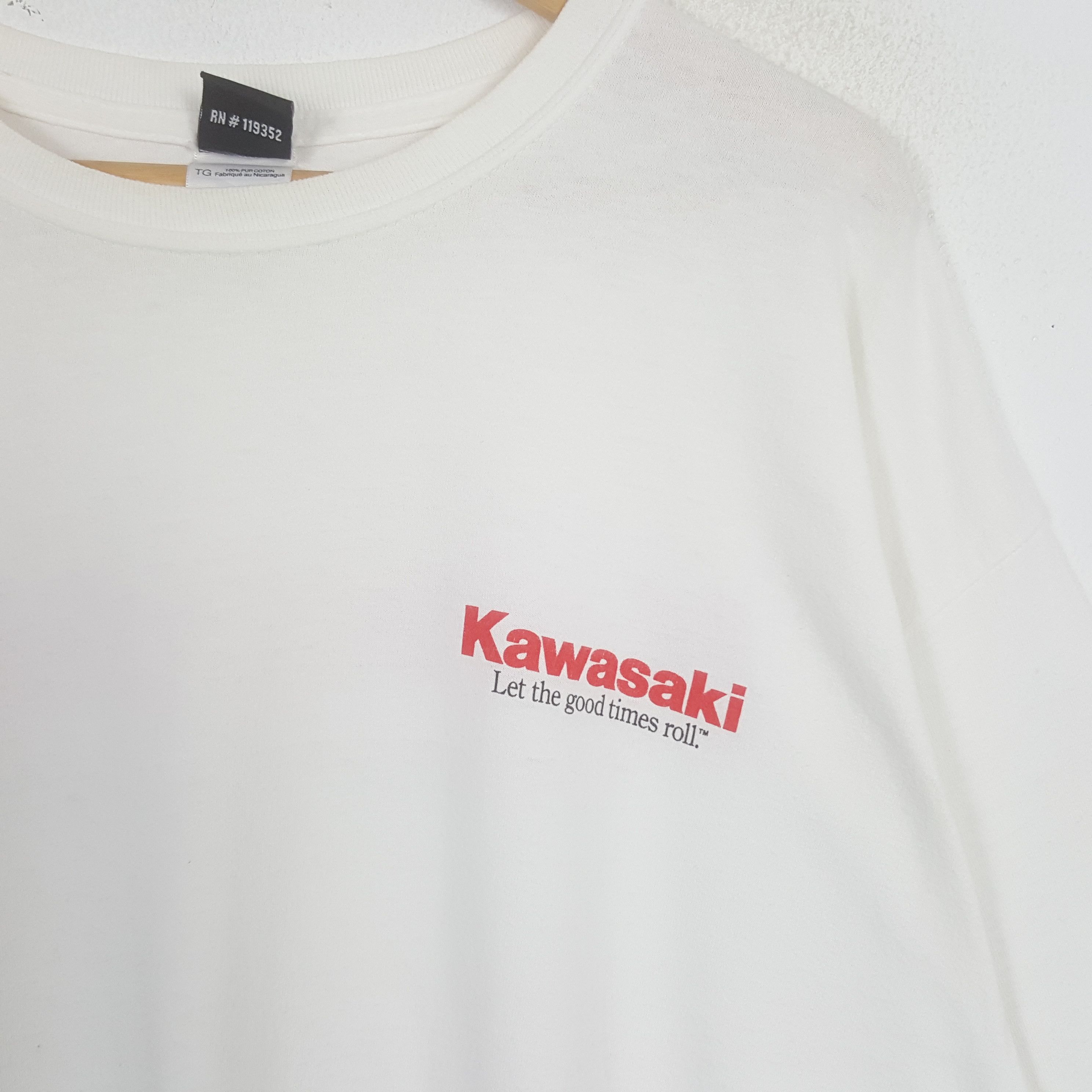 Vintage Vintage Kawasaki Japanese Motorsports Racing Tshirt Size US XXL / EU 58 / 5 - 4 Thumbnail