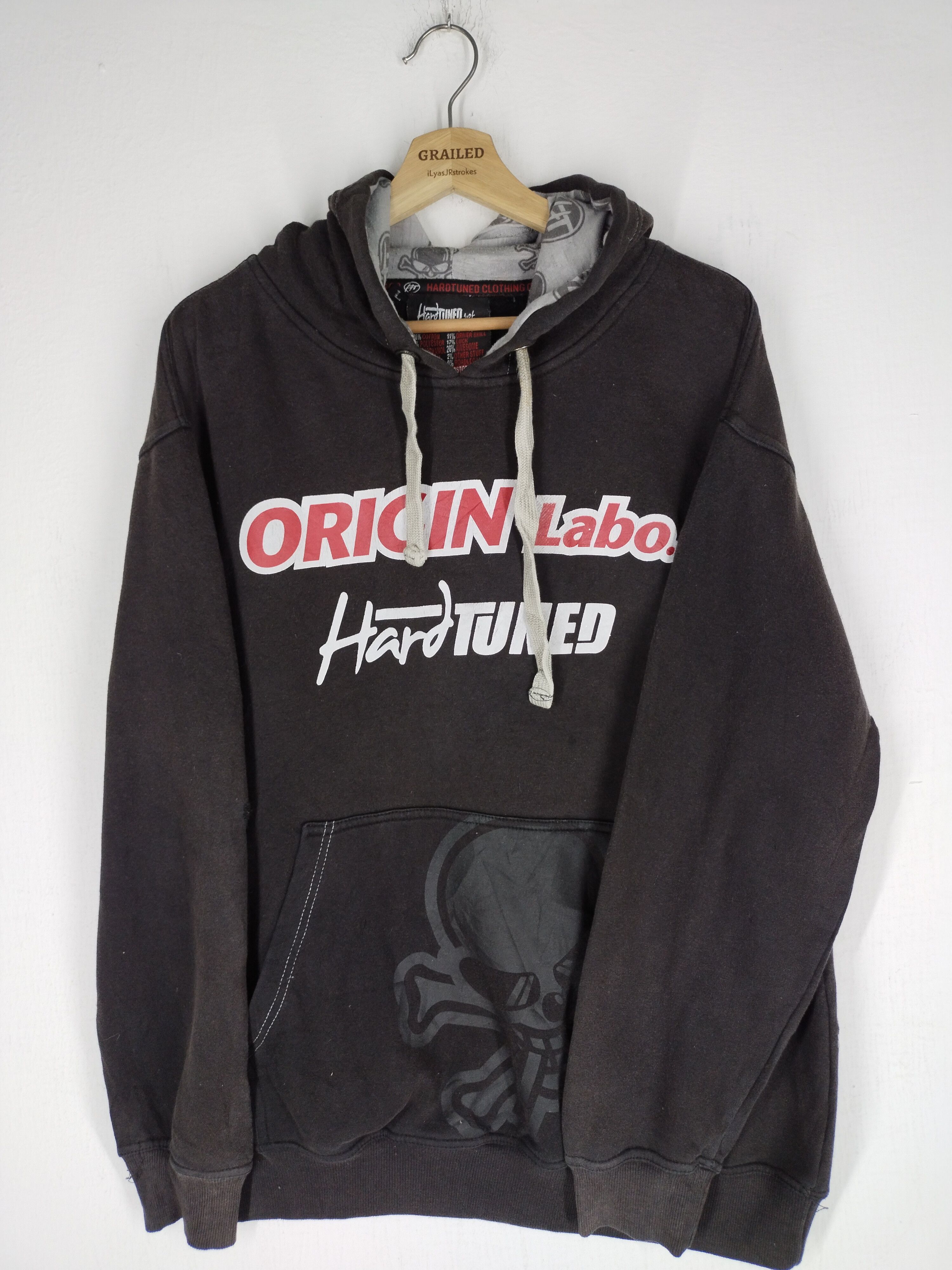 Japanese Brand 🔥 Vtg Origin Labo X Hardtuned Big Print Skull Hoodie Size US L / EU 52-54 / 3 - 4 Thumbnail