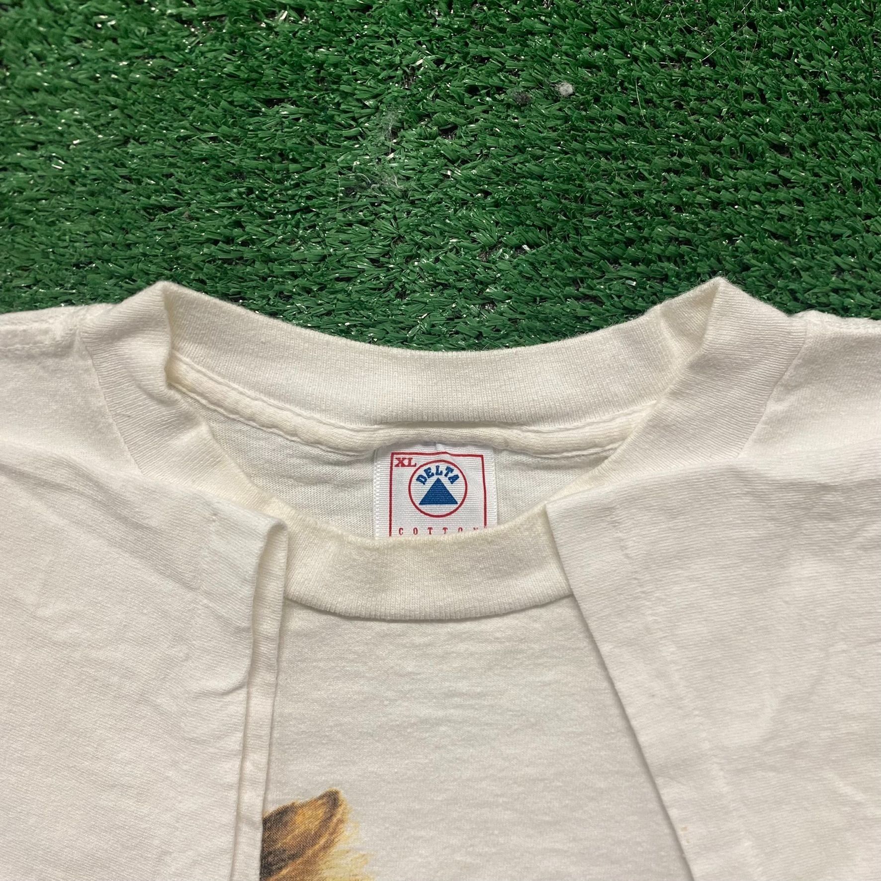 Delta Vintage 90s Lion T-Shirt Single Stitch Nature Animal Art Tee Size US XL / EU 56 / 4 - 3 Thumbnail