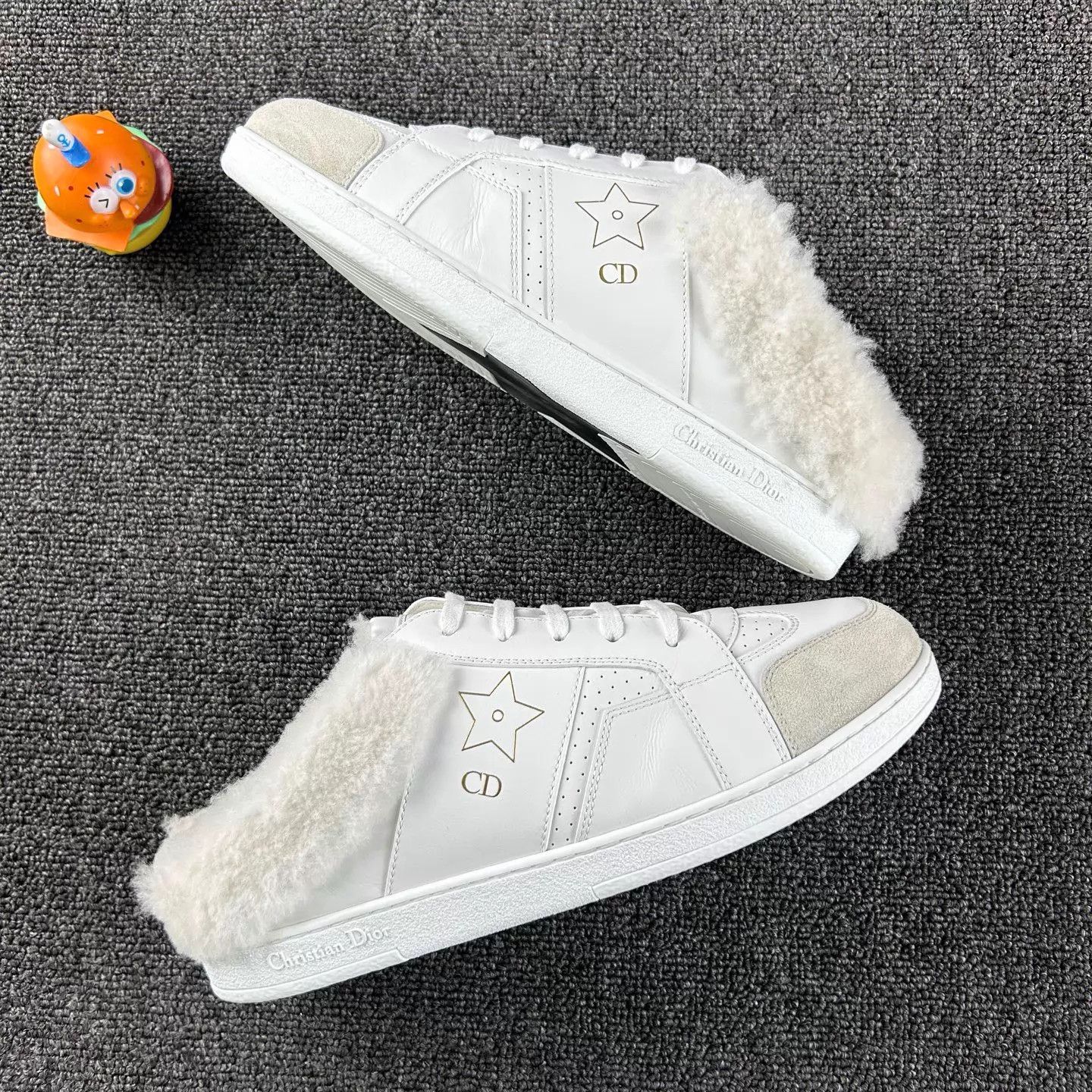 Dior Dior White Star Shearling Lining Slide 38.5 HB6516 Size US 8 / IT 38 - 4 Thumbnail