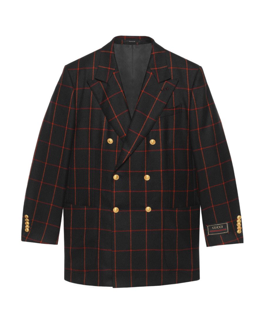 oc11z1025 Double Breasted Check Blazer in Multicolor
