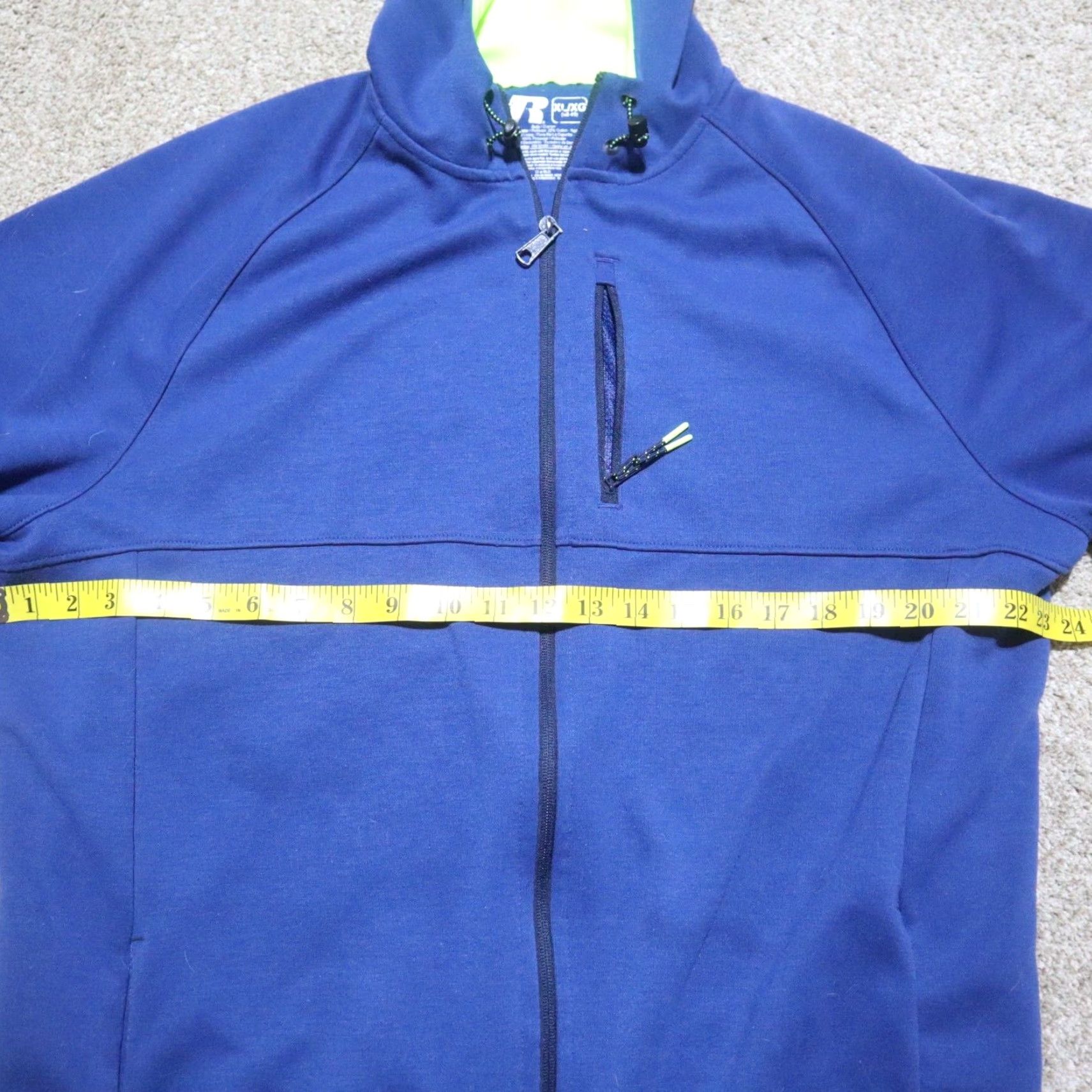 Russell Athletic VINTAGE Russell Athletic Solid Blue Full Zip Hoodie X-Large Men's Size XL Blue Rich Fleece Sweatshirt 90s Size XL / US 12-14 / IT 48-50 - 5 Thumbnail
