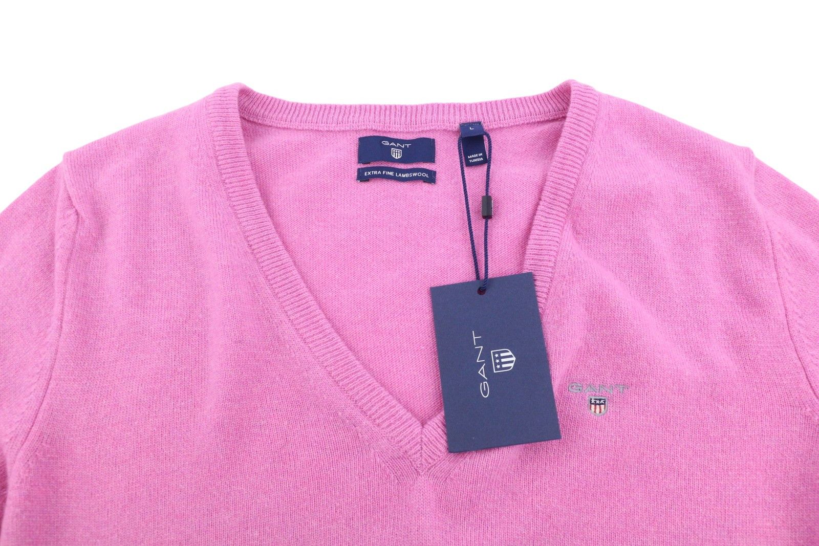 Gant EXTRAFINE LAMBSWOOL V-NECK L Light Fuchsia Knit 88065 Size L / US 10 / IT 46 - 5 Thumbnail