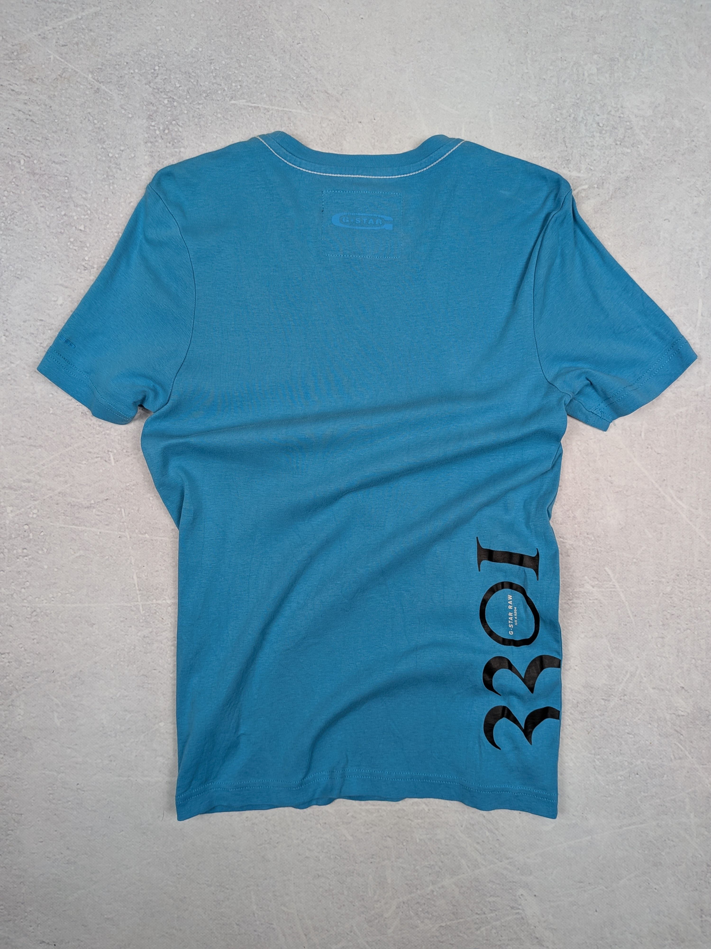 G-Star G-Star Raw Graphic T-shirt Blue 3301 Spellout Print Size M Size US M / EU 48-50 / 2 - 2 Thumbnail