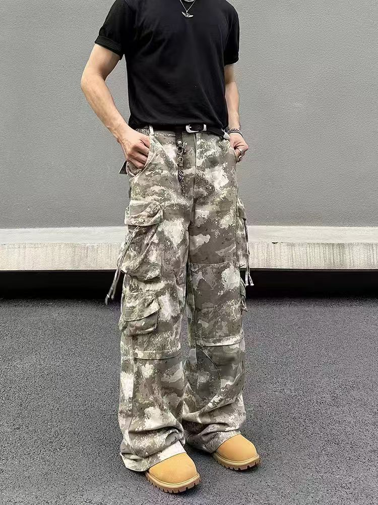 Japanese Brand × Vintage Retro multi-pocket camouflage work wide-leg pants Size US 30 / EU 46 - 1 Thumbnail