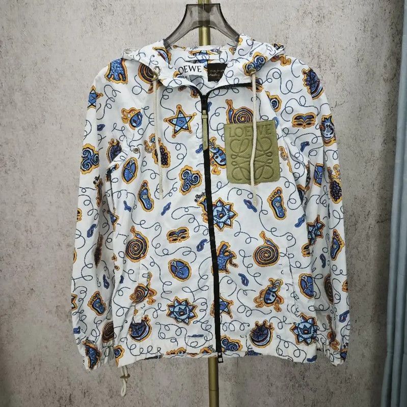 Loewe Loewe White Nylon Jacket with Colorful Print 0089 Size XS / US 0-2 / IT 36-38 - 1 Thumbnail