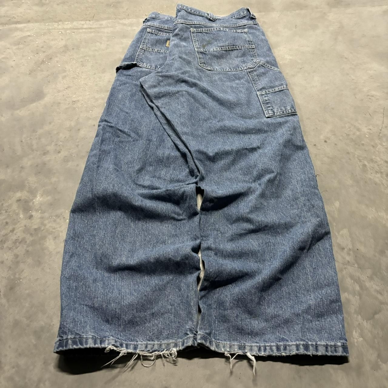 Japanese Brand × Vintage Crazy Vintage Y2K/2000s Baggy Grunge Skater Carpenter Denim Jeans! Size US 40 / EU 56 - 4 Thumbnail