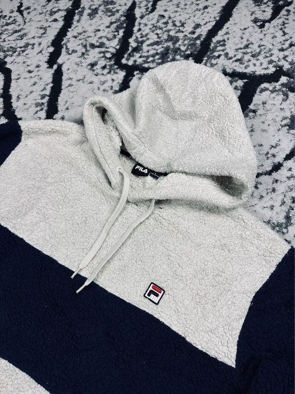 Fila Fila fleece sweatshirt jacket white navy blue logo L lamb Size US L / EU 52-54 / 3 - 3 Thumbnail