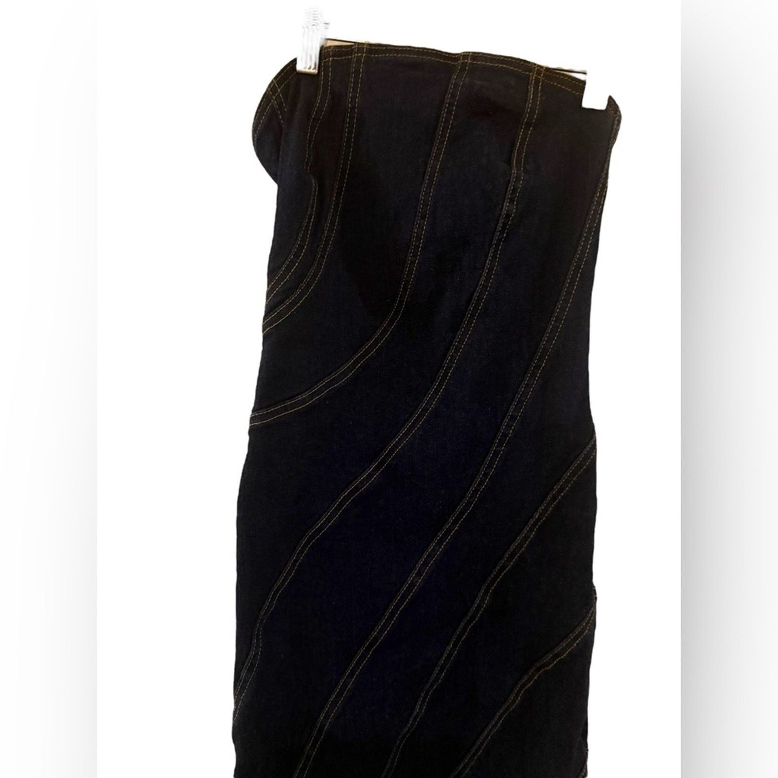 Zara ZARA WOMAN ZW STRAPLESS DENIM MIDI DRESS BLUE XS Size XS / US 0-2 / IT 36-38 - 6 Thumbnail