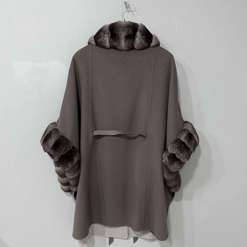 Loro Piana LORO PIANA Cashmere fur cloak coat Size M / US 6-8 / IT 42-44 - 3 Thumbnail