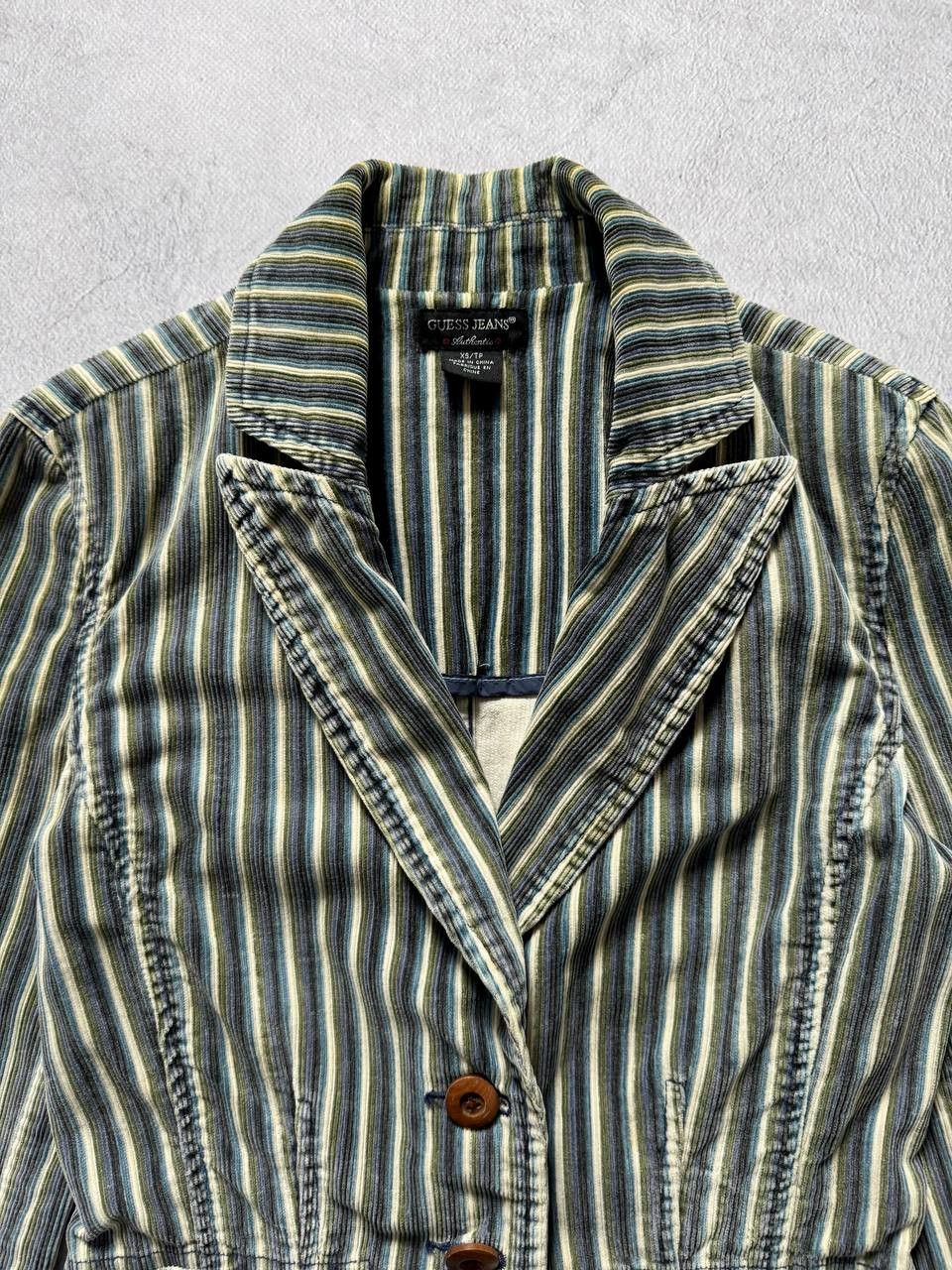 Guess Vintage 2000s Guess Jeans Corduroy Striped Blazer Size XS / US 0-2 / IT 36-38 - 3 Thumbnail