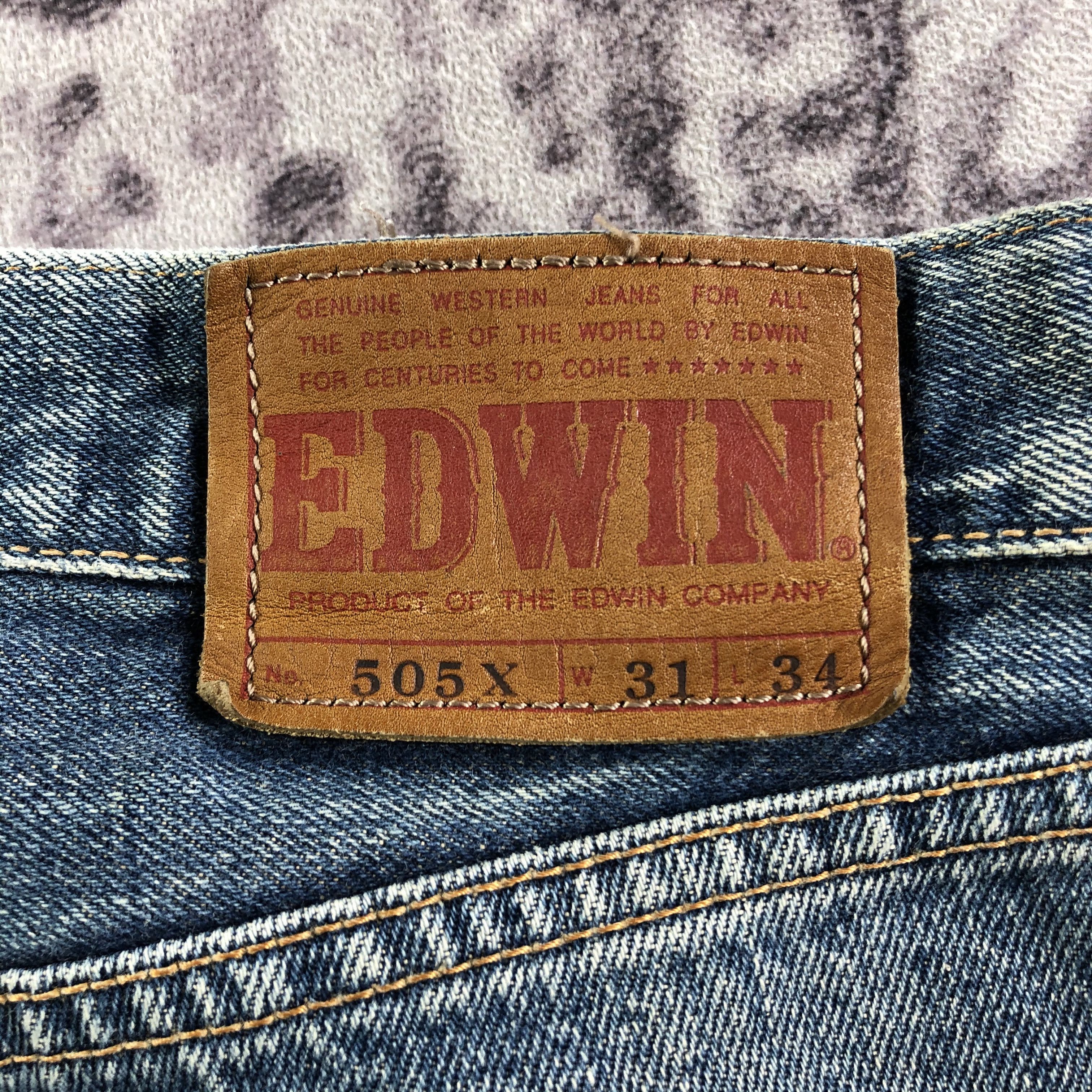 Edwin 90s Vintage Edwin 505 Selvedge Jeans-JM3596 Size US 32 / EU 48 - 5 Thumbnail