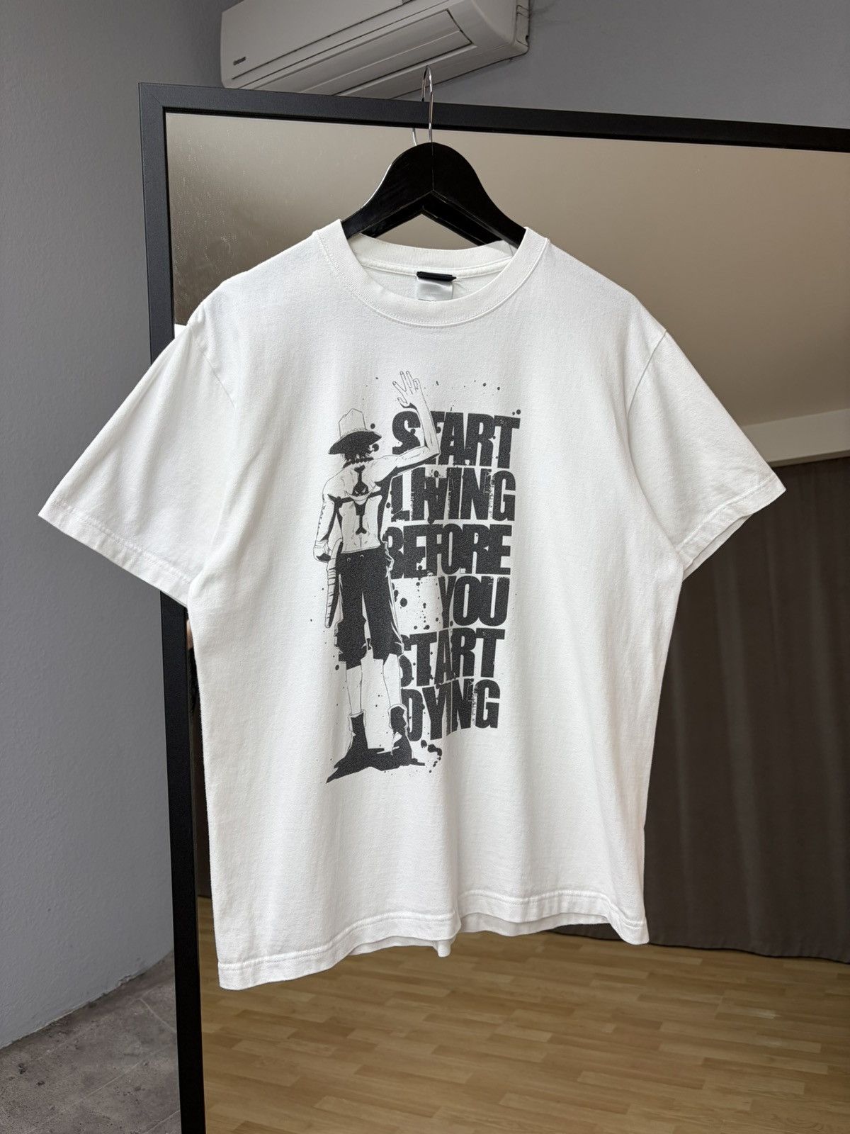 Anime Vintage One Piece Monkey D. Luffy “Start Living Before” Tee Size US L / EU 52-54 / 3 - 8 Thumbnail