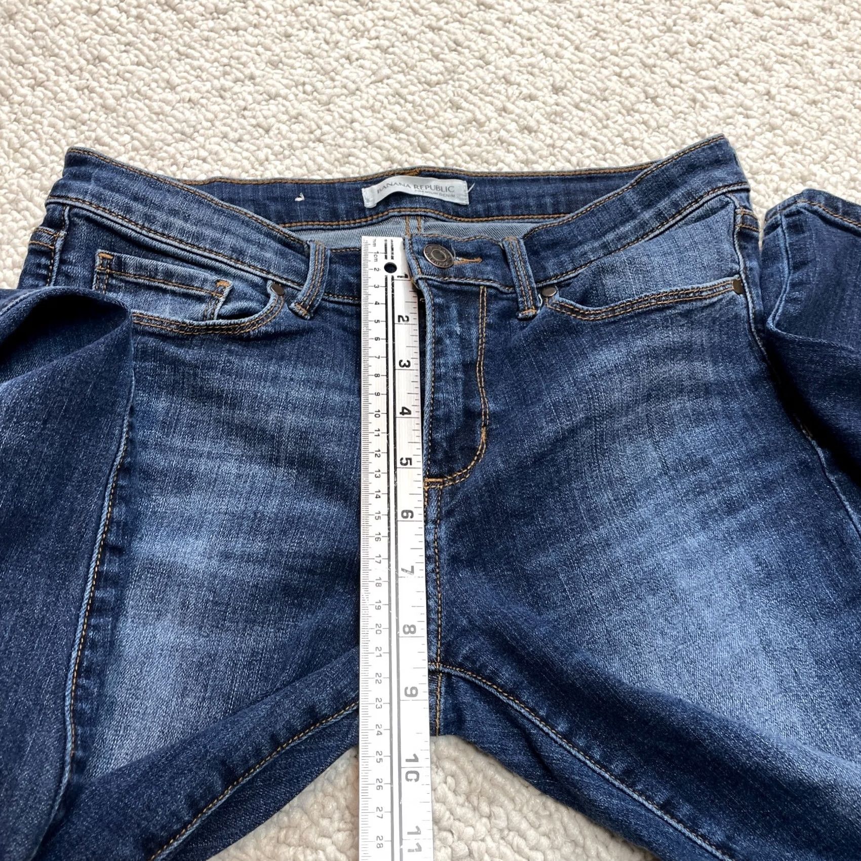 Banana Republic VINTAGE Banana Republic Premium Denim Skinny Solid Mid Rise Blue Jeans Ladies 30x30.5 Size 30" / US 8 / IT 44 - 4 Thumbnail