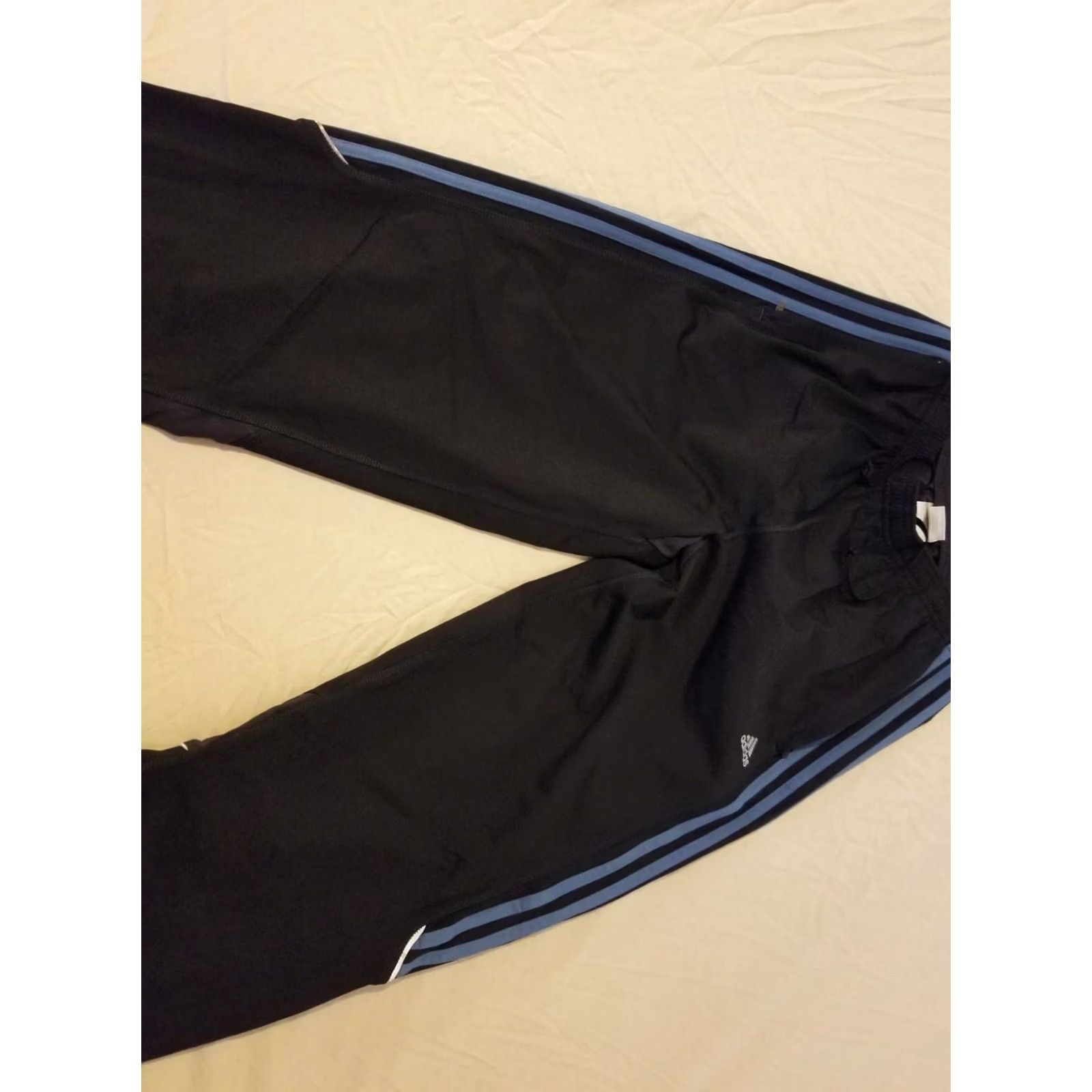 Adidas VINTAGE? Mens adidas Pants M Medium Black Athletic Gym Workout Jogger Mens Size US 31 - 3 Thumbnail