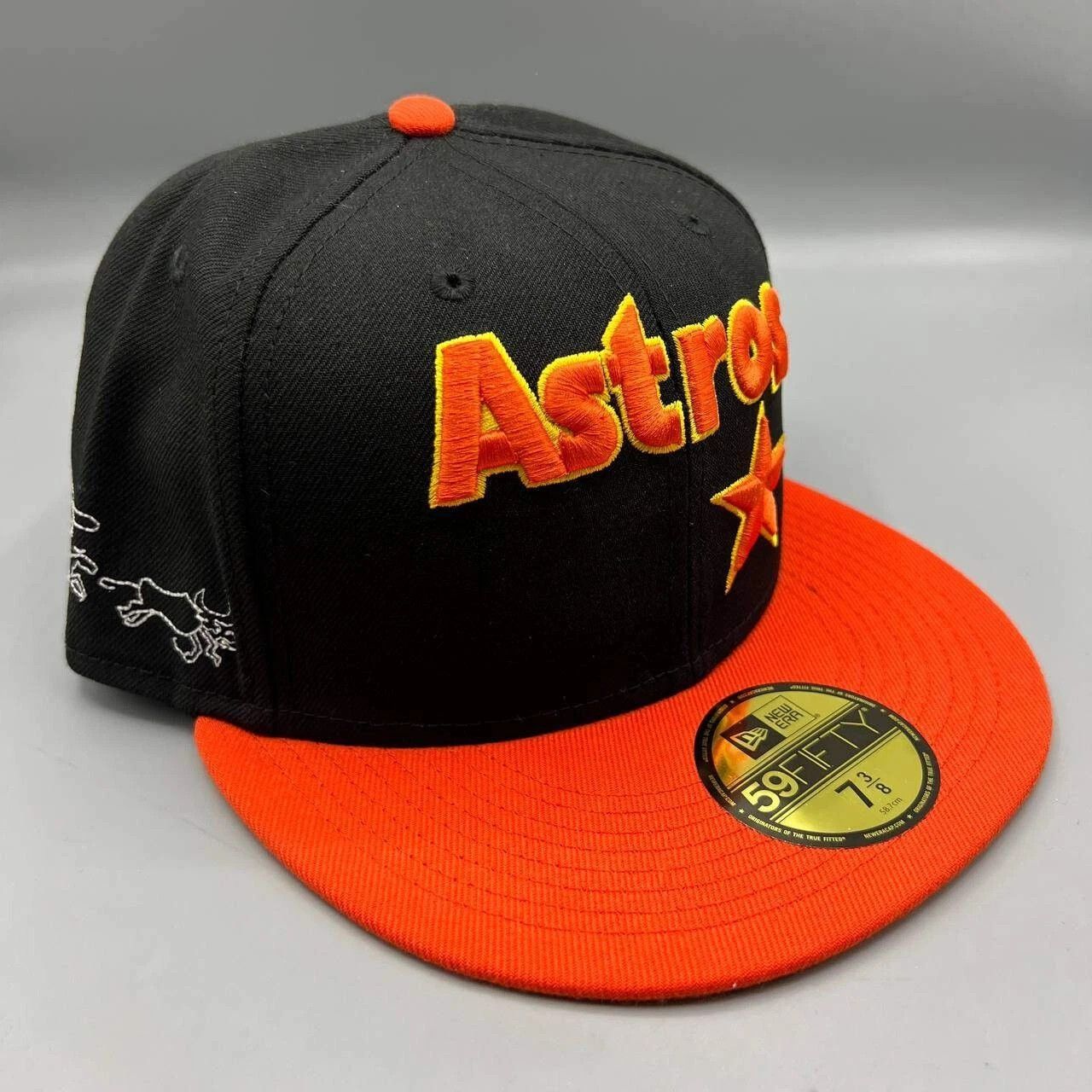 New Era Houston Astros Hat Men 7 3/8 59Fifty New Era MLB Fitted Cap Size ONE SIZE - 1 Thumbnail