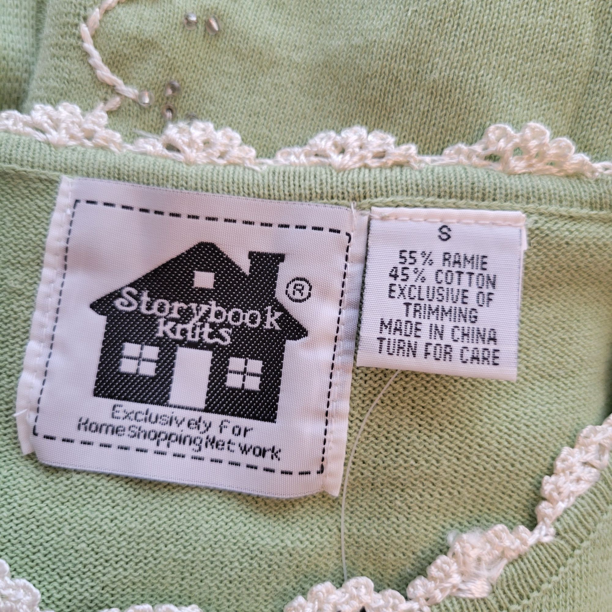 Other Storybook Knits S Shimmery Dream Green Sweater Tank Cardigan Size S / US 4 / IT 40 - 3 Thumbnail