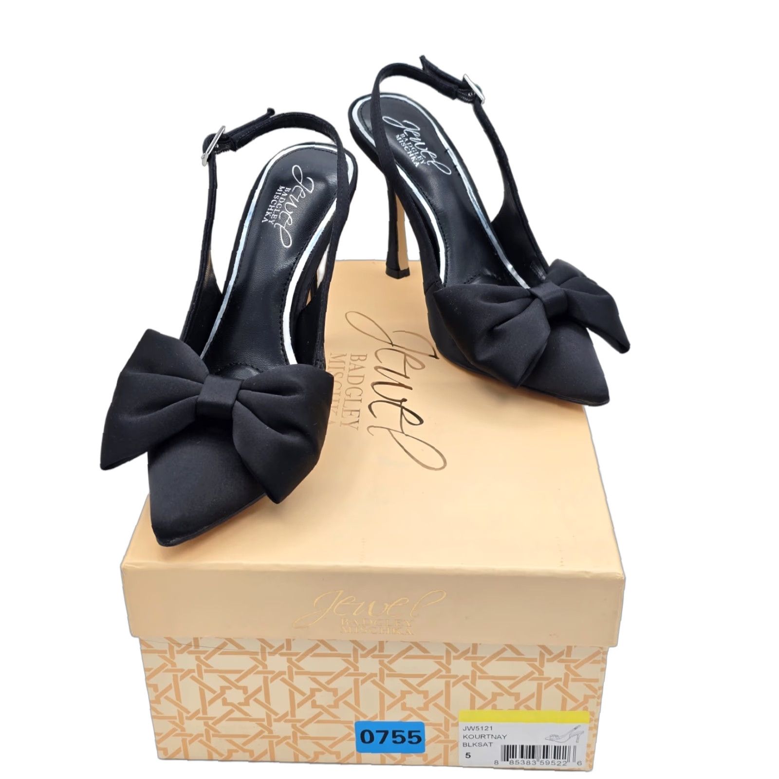 Badgley Mischka NIB Jewel Badgley Mischka Kourtnay Stiletto Slingback Heel Black Size 5 Size US 5 / IT 35 - 1 Thumbnail