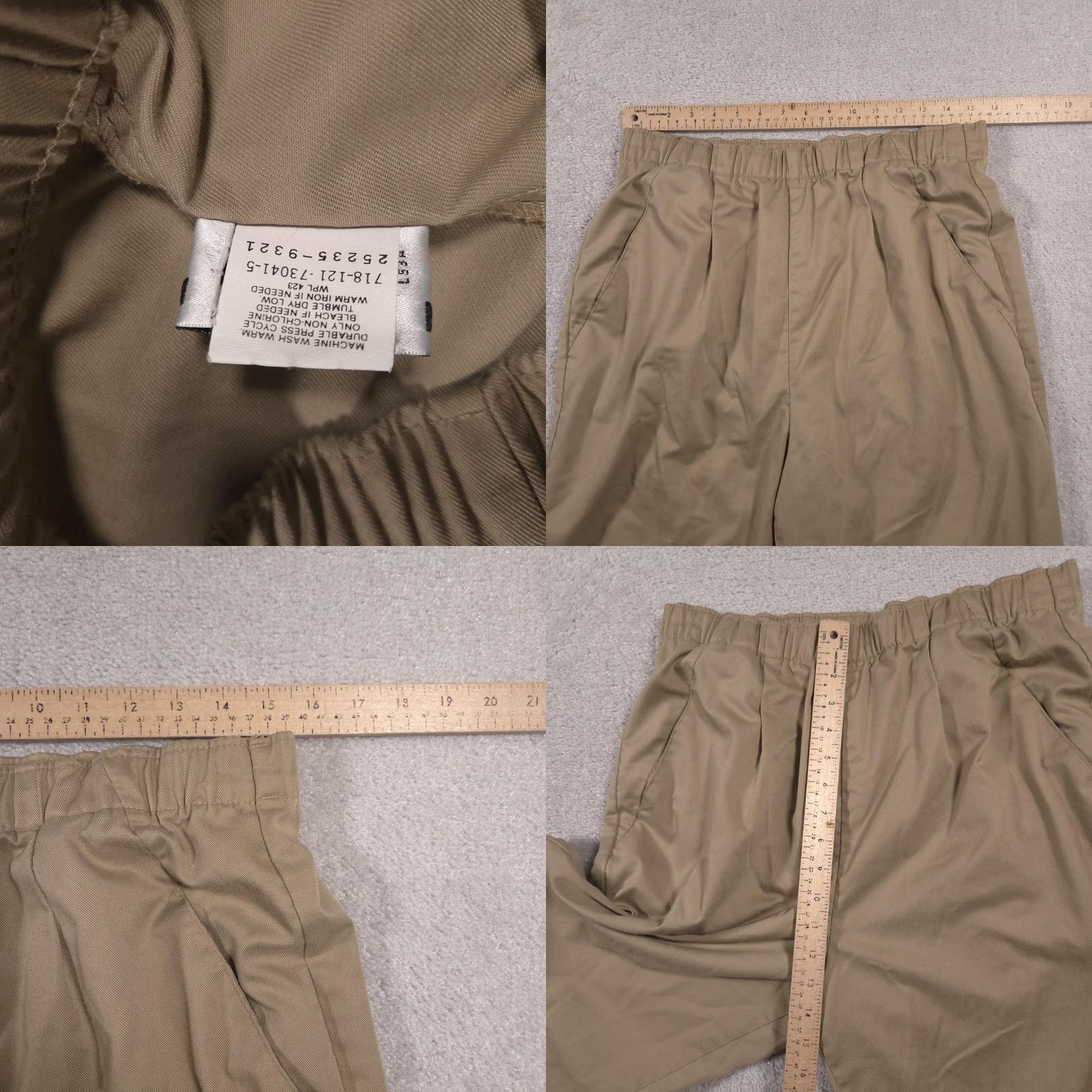Levi's VINTAGE Levi's Travelers Pants Womens 16 Elastic Waist Easy Care Classic Fit Khaki Beige 24.5in Inseam Women's Pants Size 38" / US 16 / IT 52 - 8 Thumbnail
