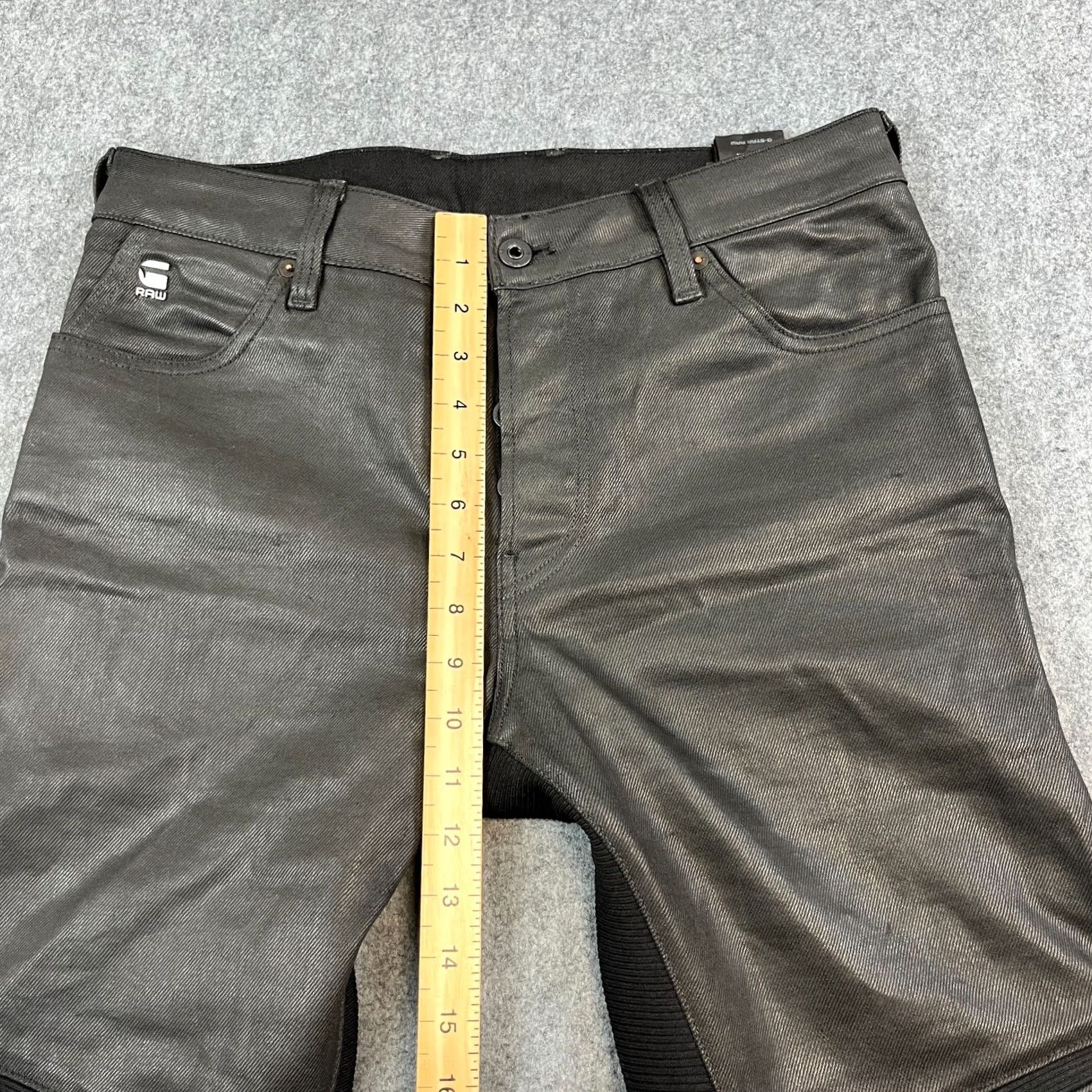 G-Star G-Star Mens Jeans Slim Fit 30 34 Black Motac 3D Leather Coated Look RARE Jeans Mens Slim Black Motac 3D Leather Look Size US 30 / EU 46 - 5 Thumbnail