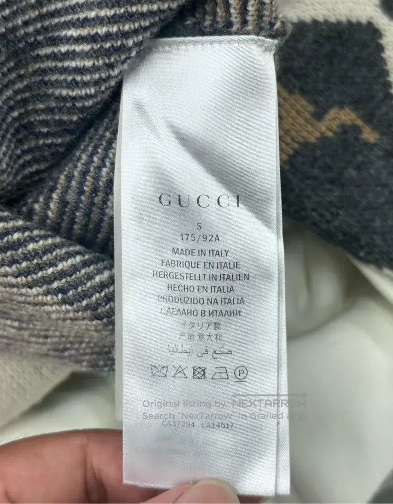 Gucci Gucci Gray and black diamond full-print pony logo cardigan Size S / US 4 / IT 40 - 4 Thumbnail
