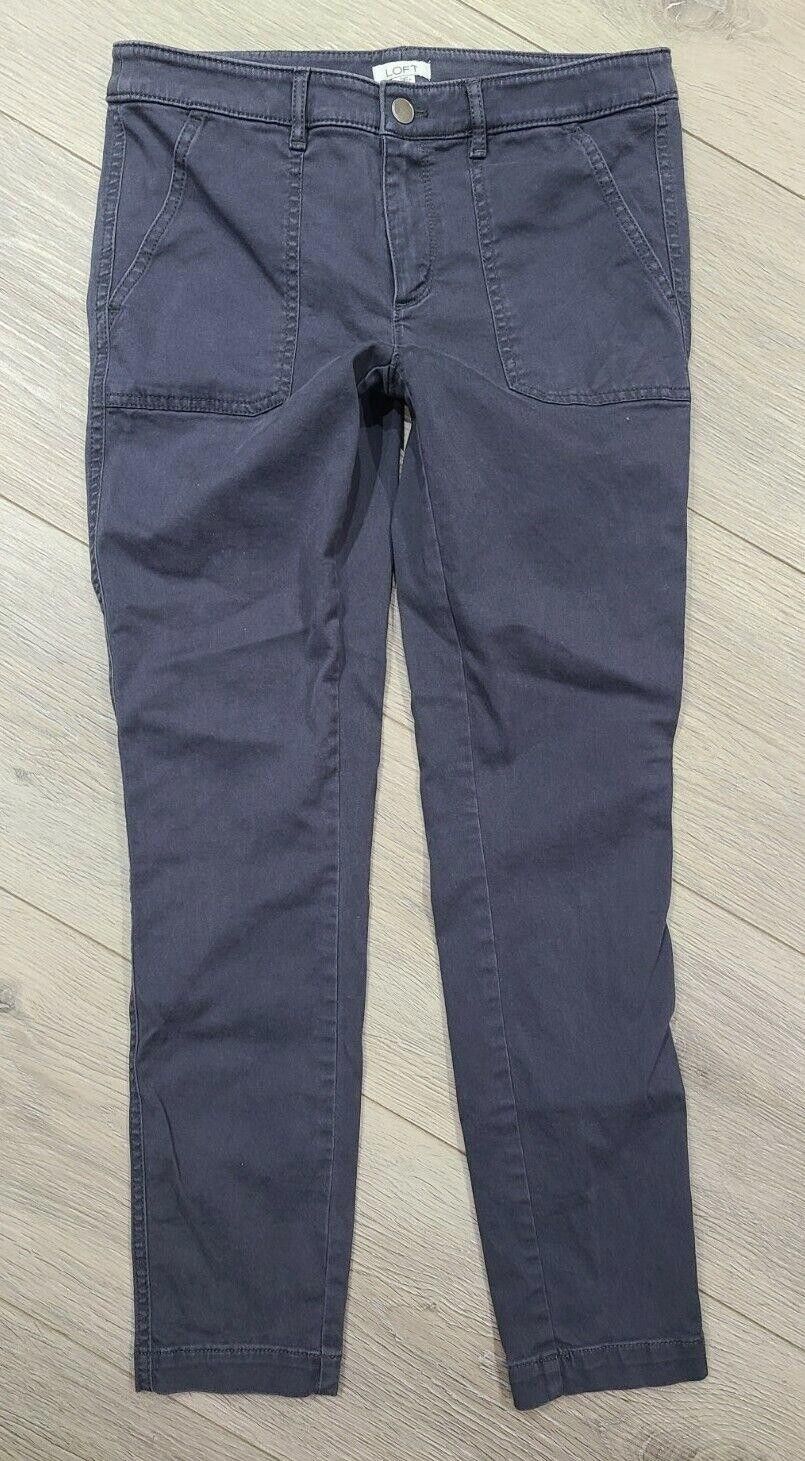 Designer Ann Taylor Loft Pants Size 4 Grey Skinny dress pants career Size 27" / US 4 / IT 40 - 1 Thumbnail