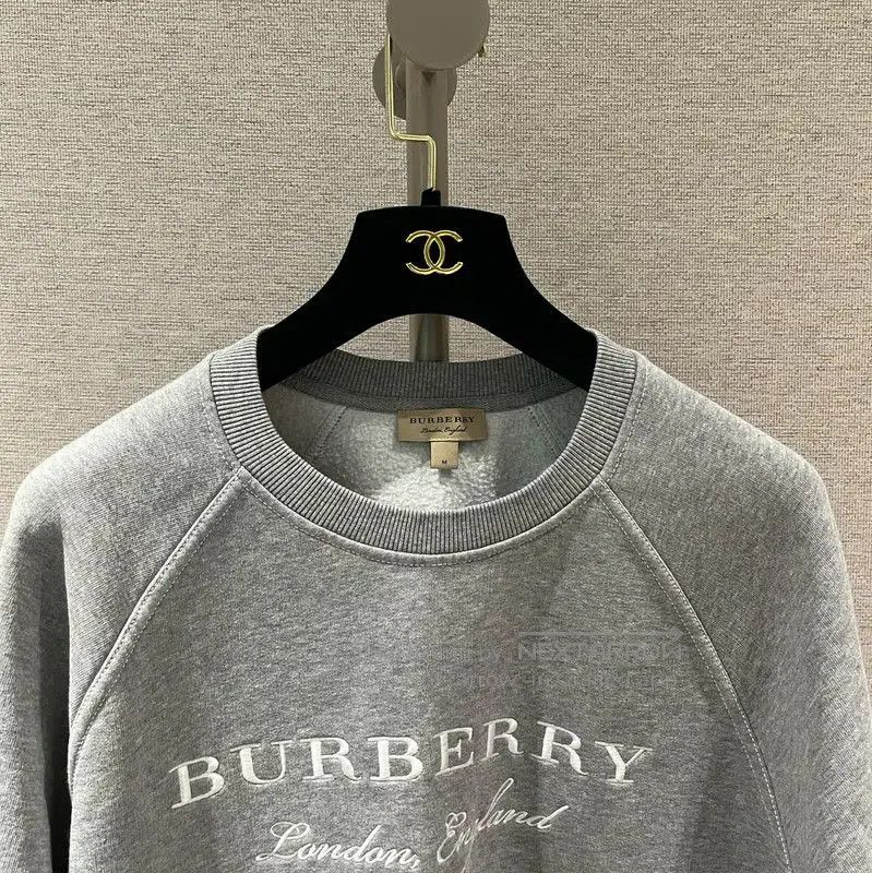 Burberry Burberry Gray Logo Cotton Long Sleeve Sweatshirt. Size M / US 6-8 / IT 42-44 - 4 Thumbnail