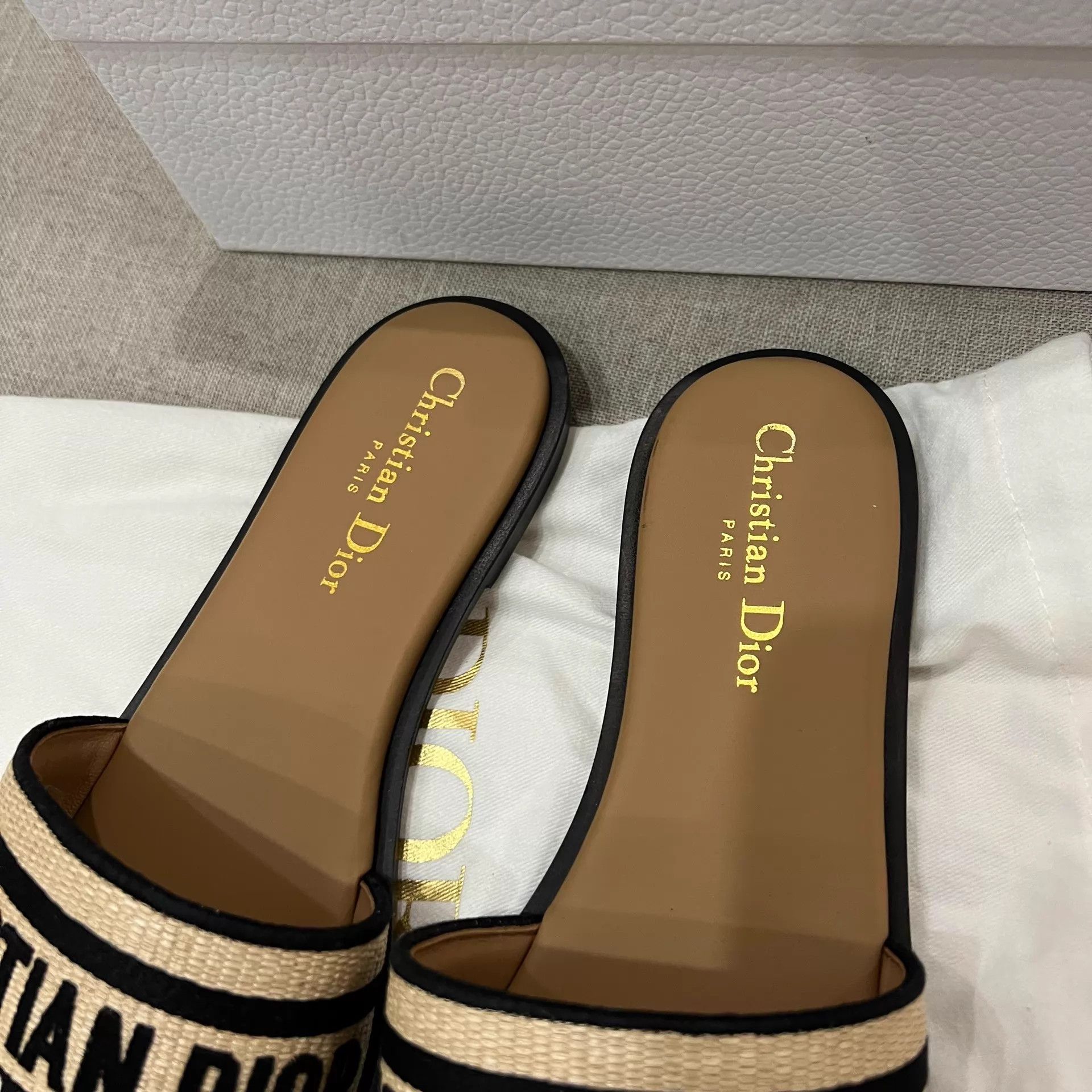 Dior Dior Slogan Logo Slide 36.5 99N w/ Box & Dust Bag Size US 6 / IT 36 - 3 Thumbnail