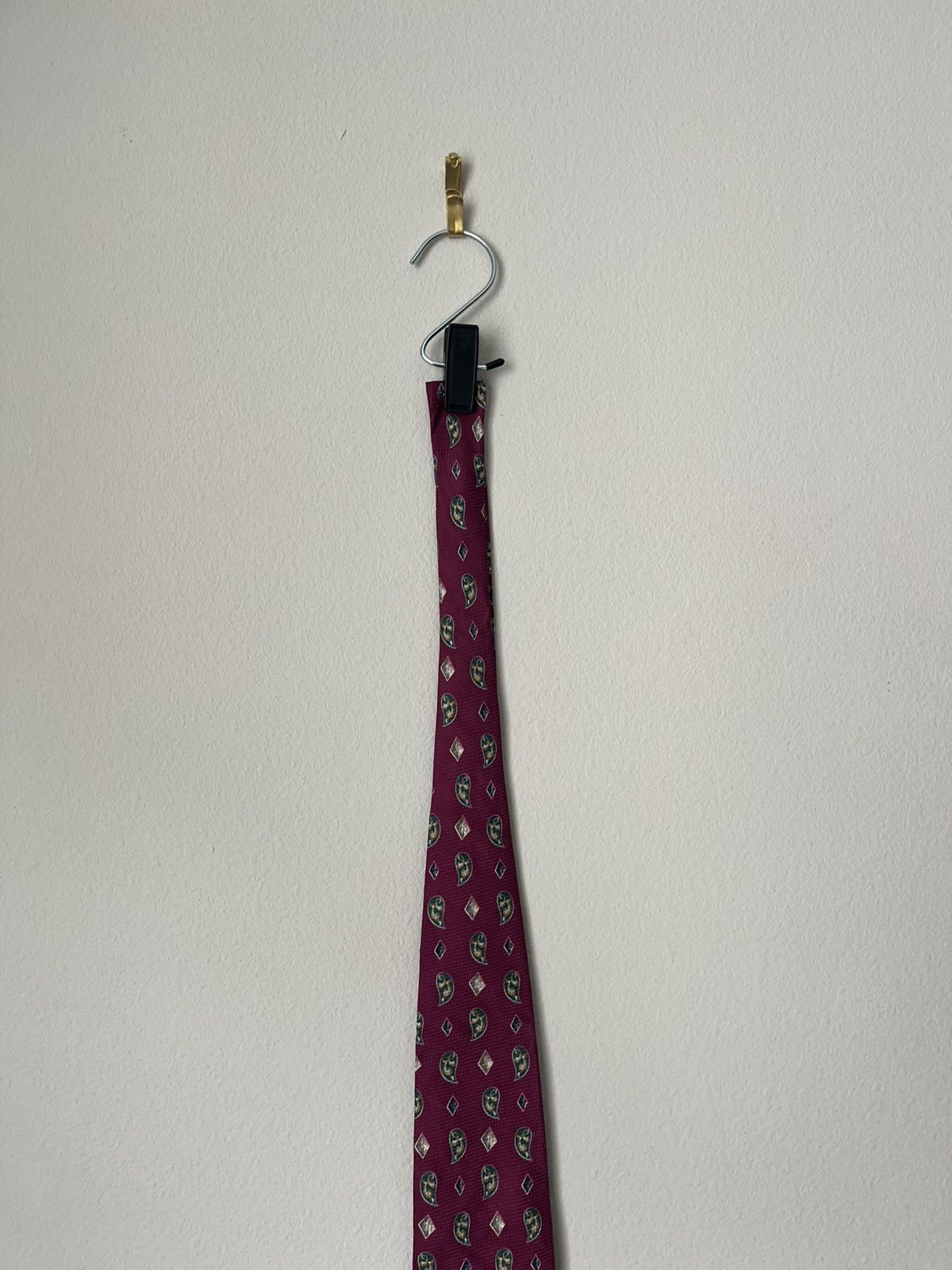 Burberry Vintage Burberrys of London Tie Burgundy & Geometric Print Size ONE SIZE - 4 Thumbnail