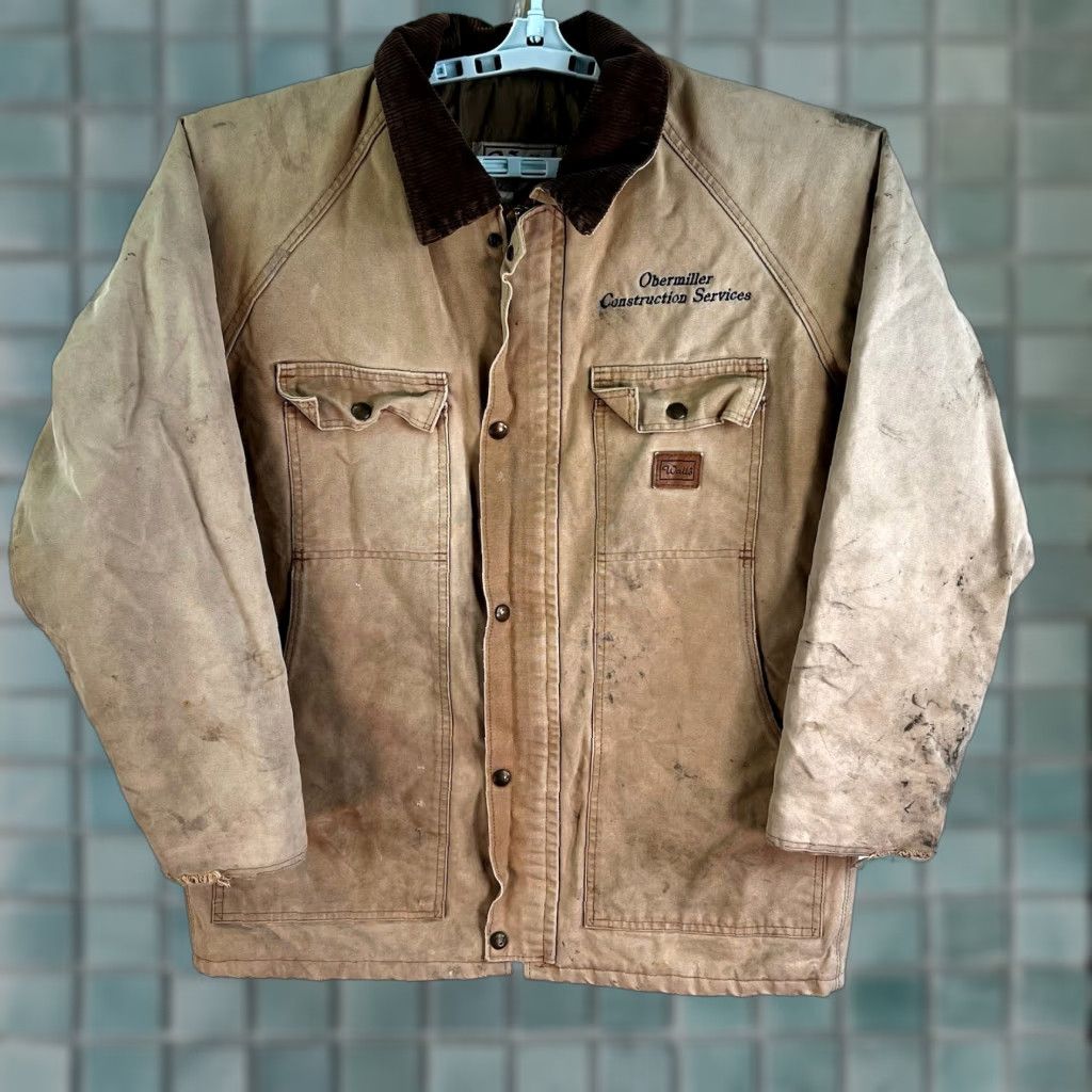 Walls VINTAGE Walls Blizzard-Pruf Chore Coat Mens L Brown Insulated Canvas Coat 80s Outdoor Workwear Quilted Zip Snap Zipper Logo Buttons Chest 48 in Mens Size US L / EU 52-54 / 3 - 1 Thumbnail