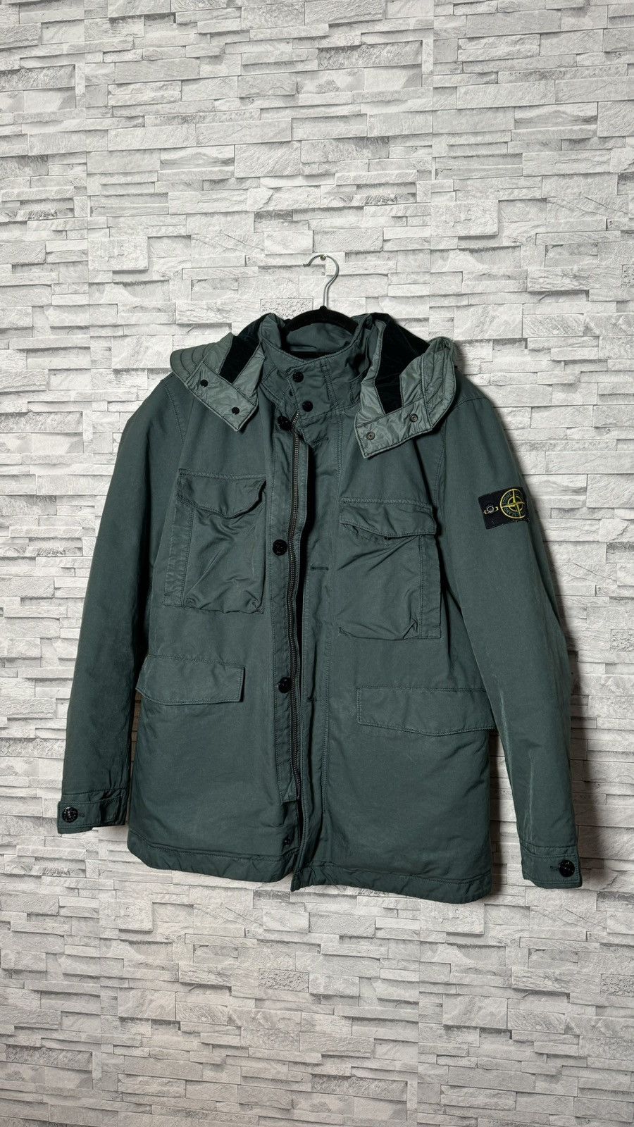 image of Stone Island Primaloft Cargo Coat Green Xl, Men's