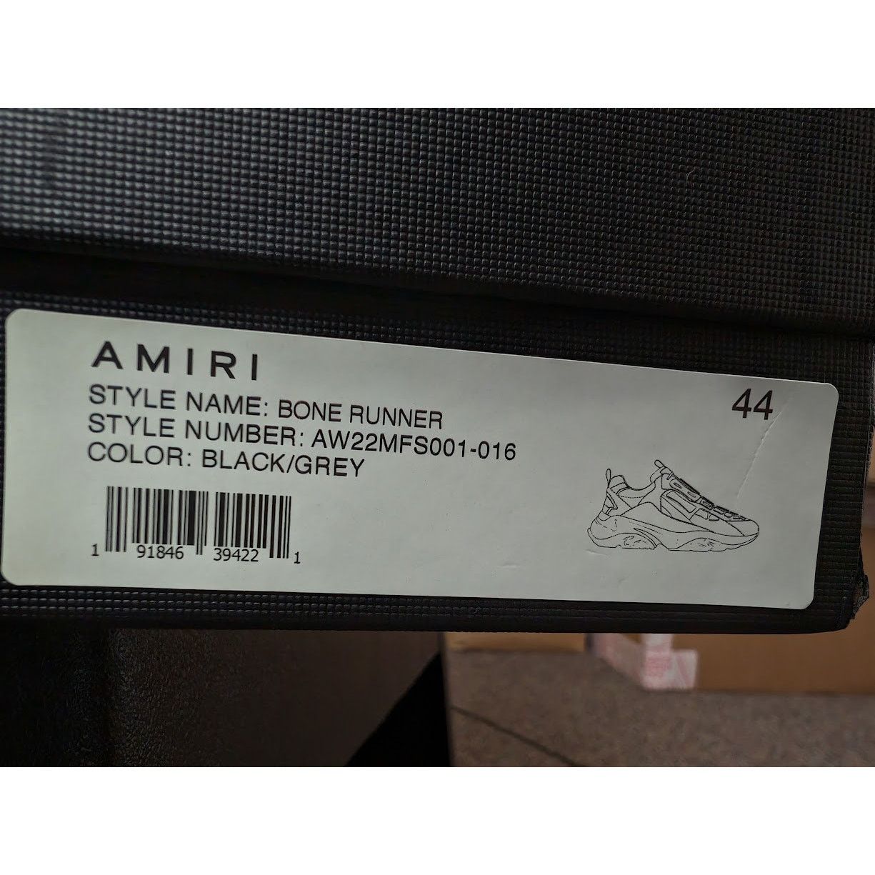 Amiri o1rshd1 Bone Runners in Black/Grey Size US 11 / EU 44 - 24 Thumbnail
