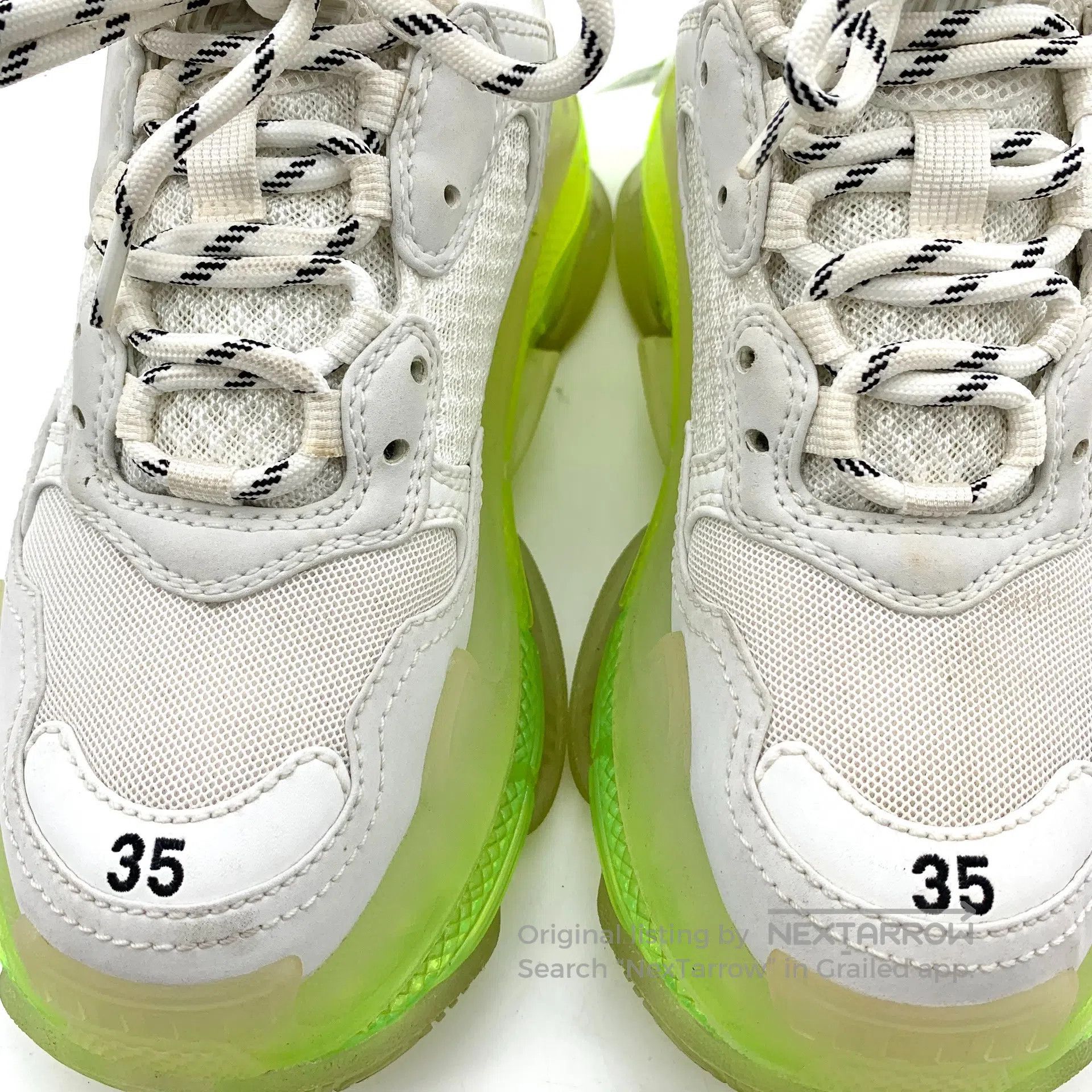 Balenciaga Balenciaga White Mesh Breathable Lace-Up Casual Flat Dad S Size US 4.5 / IT 34.5 - 8 Thumbnail