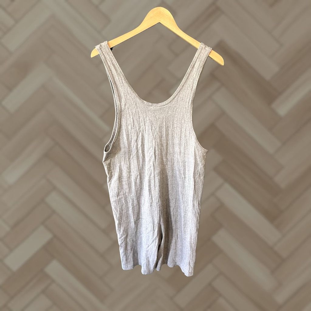 Calvin Klein CALVIN KLEIN Womens Romper Gray Cotton Made in USA Sleeveless Size M Size 32" / US 10 / IT 46 - 1 Thumbnail