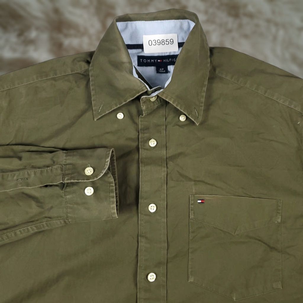Tommy Hilfiger VINTAGE Tommy Hilfiger Shirt Mens S Brown Beige Button-Up Long Sleeve Casual Potent (adjust?) Size US S / EU 44-46 / 1 - 1 Thumbnail