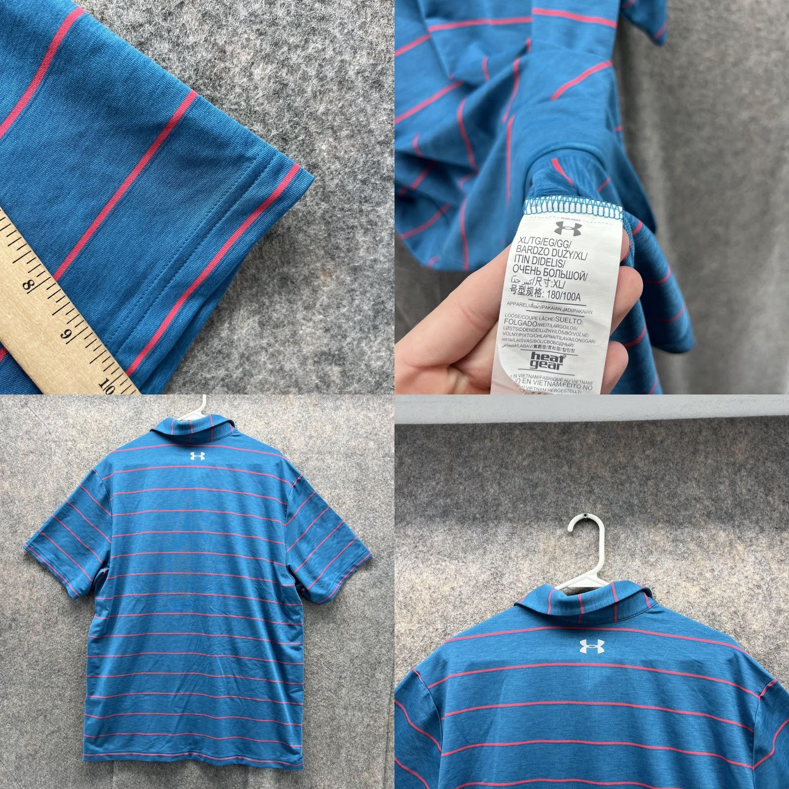 Under Armour Under Armour Polo Shirt Men XL Blue Striped HeatGear Loose Fit Shirt Size US XL / EU 56 / 4 - 8 Thumbnail