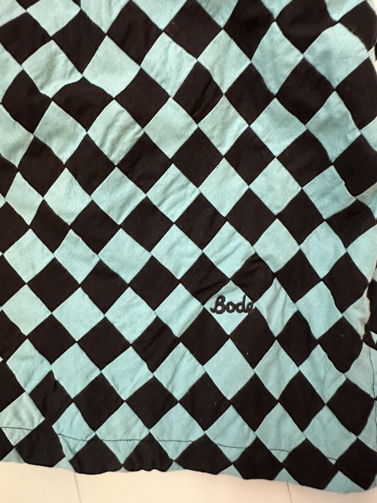 Bode BODE Light Blue & Black Diamond Checkerboard Jacket Size US M / EU 48-50 / 2 - 6 Thumbnail