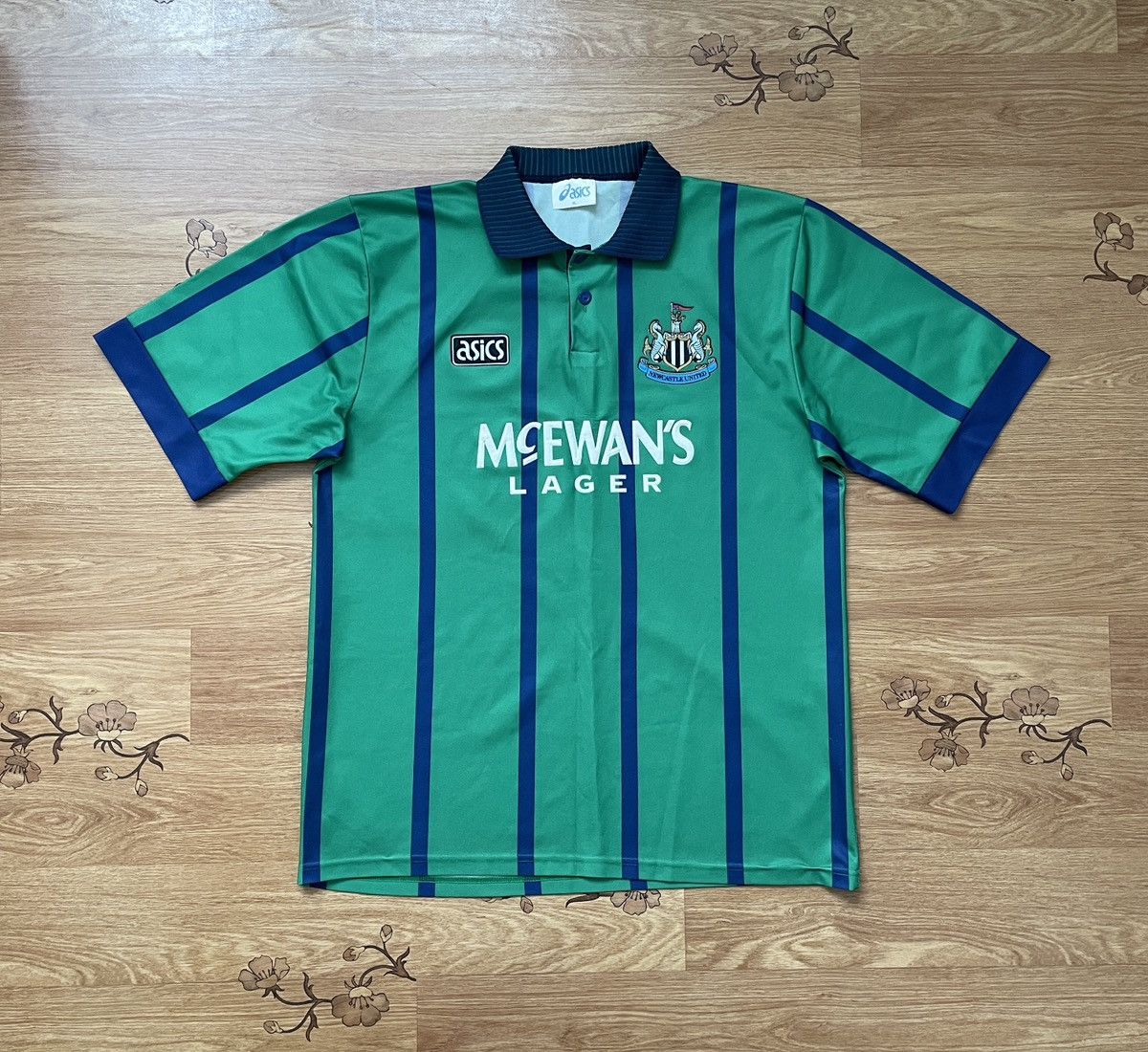 NEWCASTLE UNITED 1994 1995 AWAY FOOTBALL SOCCER JERSEY ASICS