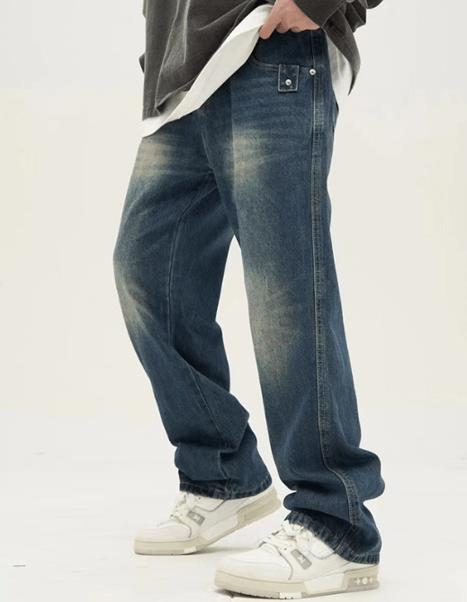Japanese Brand Retro trend washed dark blue loose casual jeans y2k Size US 34 / EU 50 - 3 Thumbnail
