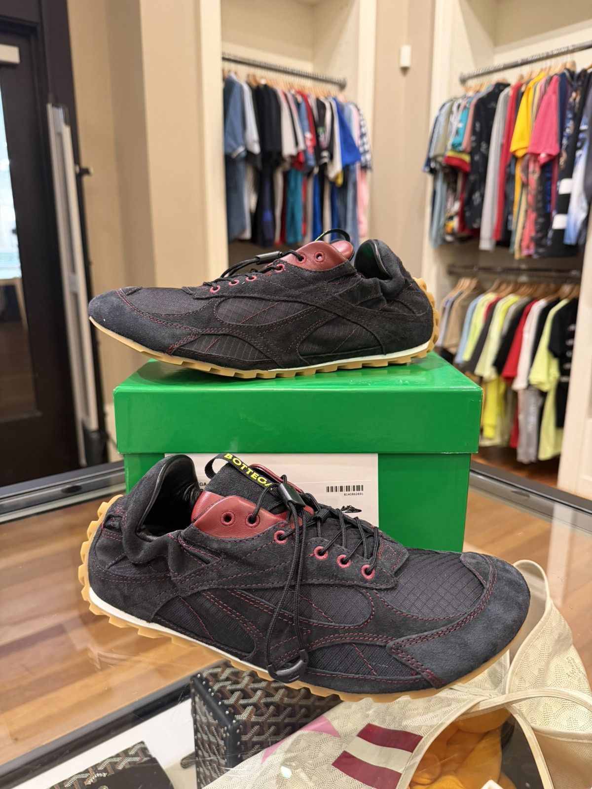 Bottega Veneta Bottega Orbit Flash Sneakers - Black/Dark Apple Size US 7 / EU 40 - 4 Thumbnail
