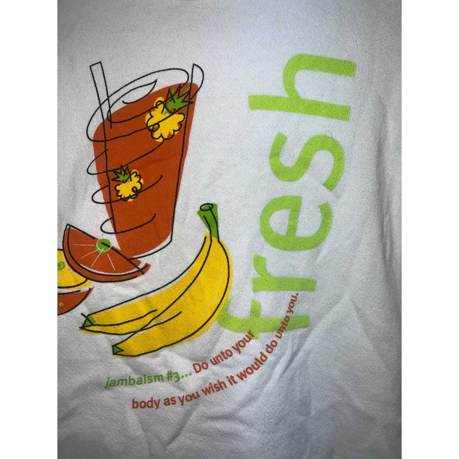 Vintage Vintage Jamba Juice Sweatshirt Natural Crewneck Yellowed 2XL Size US XXL / EU 58 / 5 - 10 Thumbnail