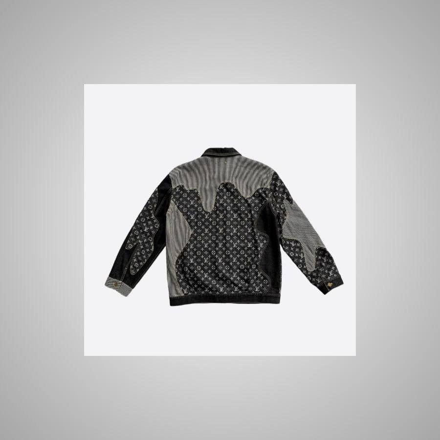Louis Vuitton LOUIS VUITTON NIGO BLACK & GREY MONOGRAM CRAZY DENIM JACKET Size US XXL / EU 58 / 5 - 2 Thumbnail